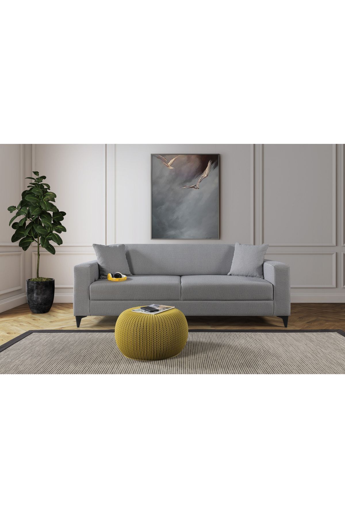 Elance Home KONFOR YATAKLI KANEPE GRİ KAZAYAĞI