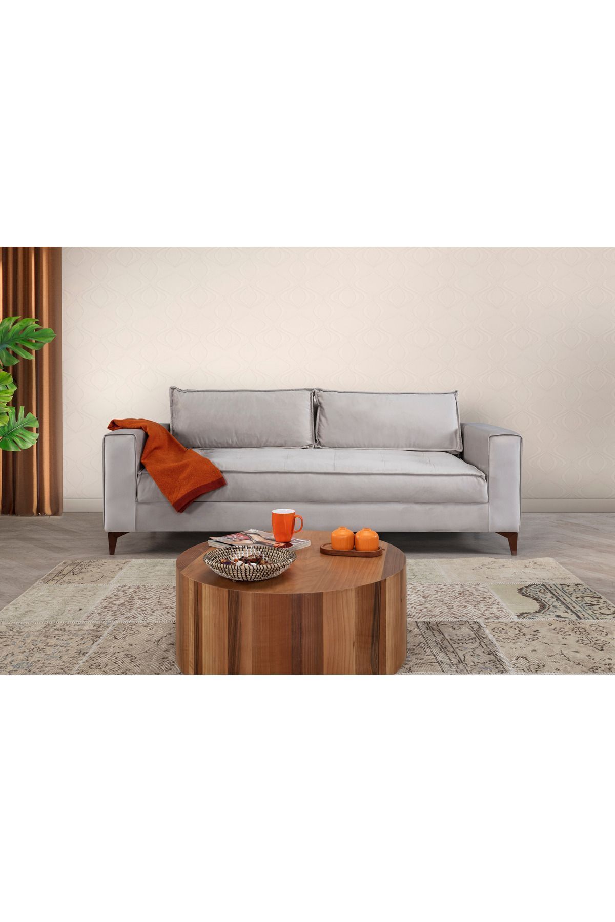 Elance Home Cosmo Üçlü Koltuk Krem