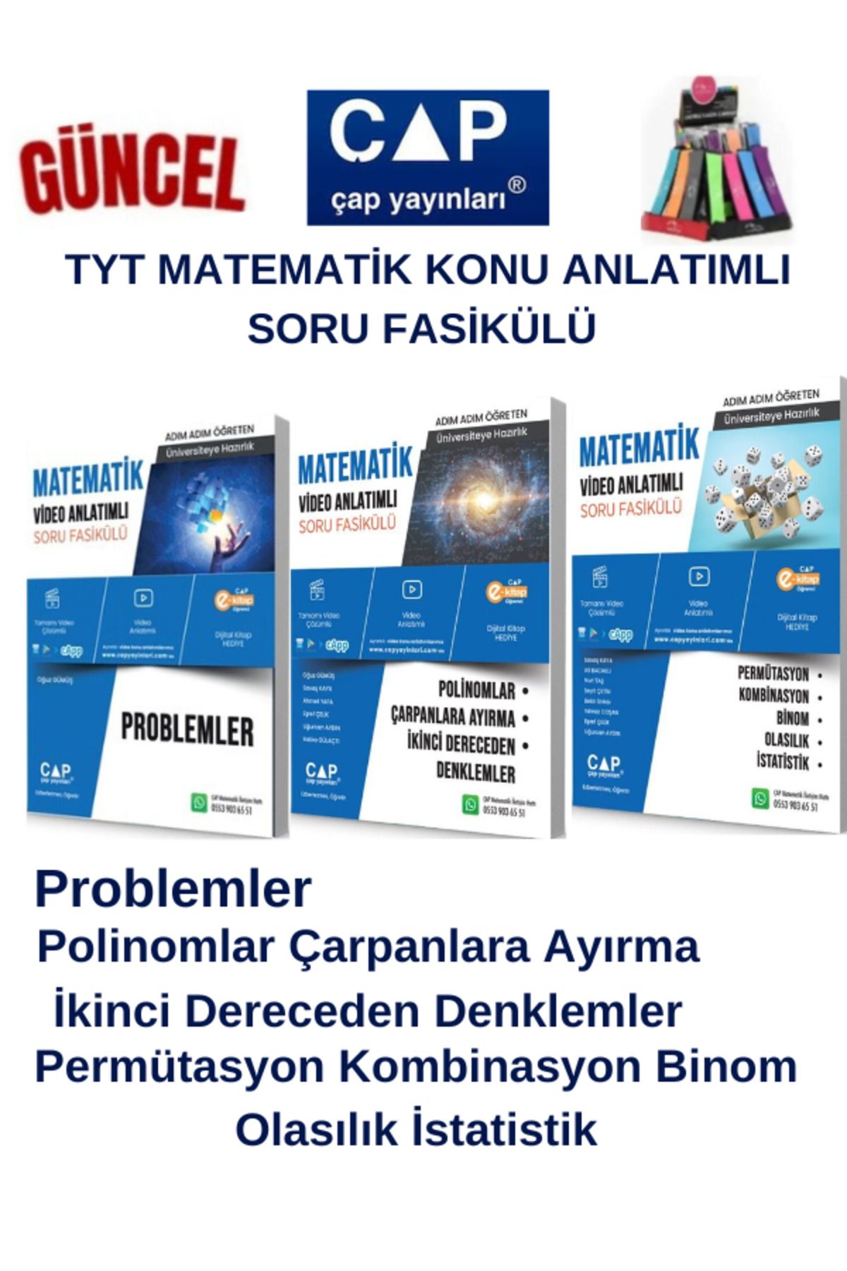 Ens Yayıncılık Çap Tyt Mat. Problemler-Polinomlar 1-Per.Komb.Olasılık Konu Anlatımlı Soru Fasikül+Kalemlik