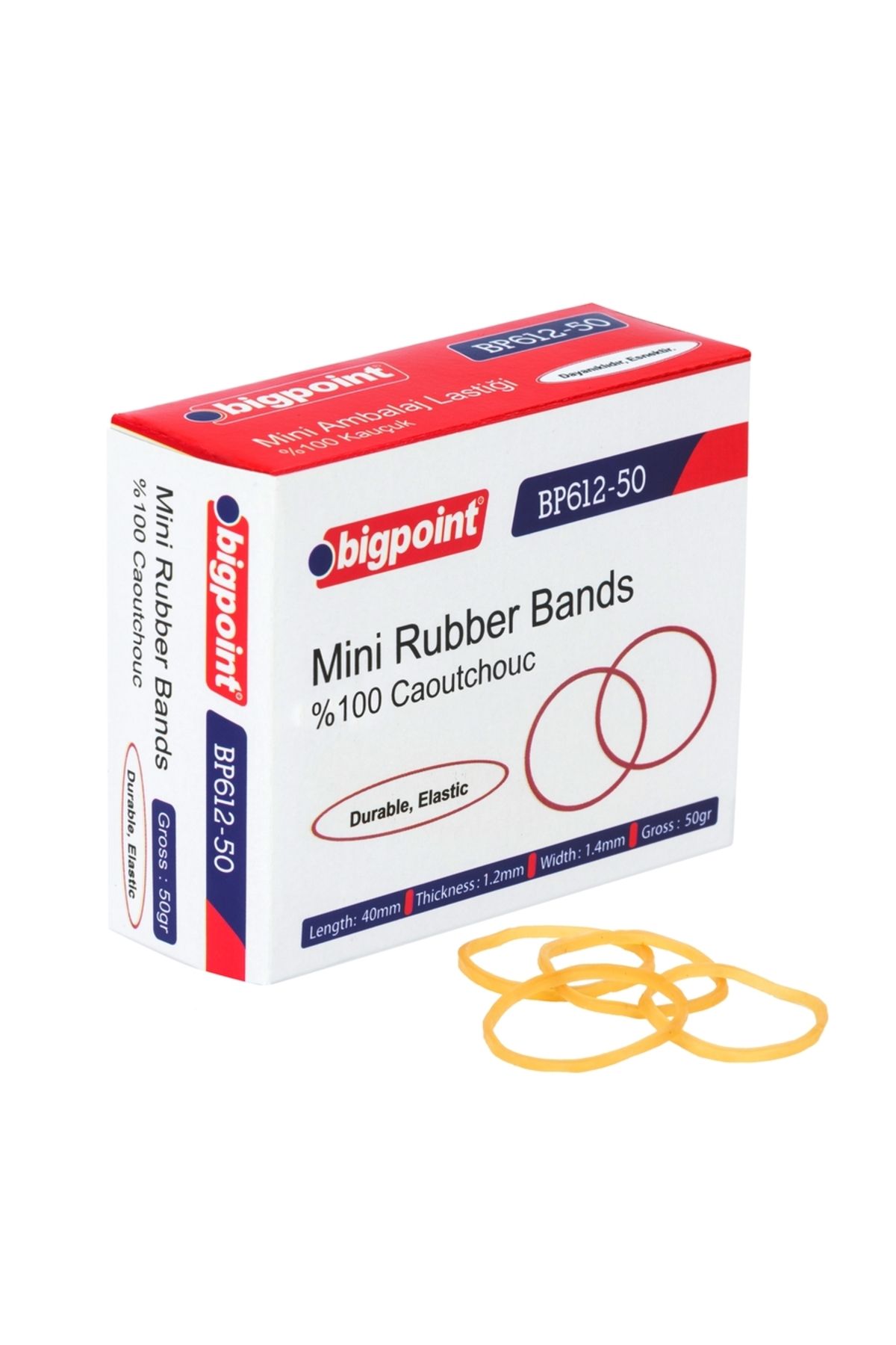 Bigpoint-50 Grams 100% Rubber Mini Packing Rubber - Durable & Flexible, 40 mm Long 1