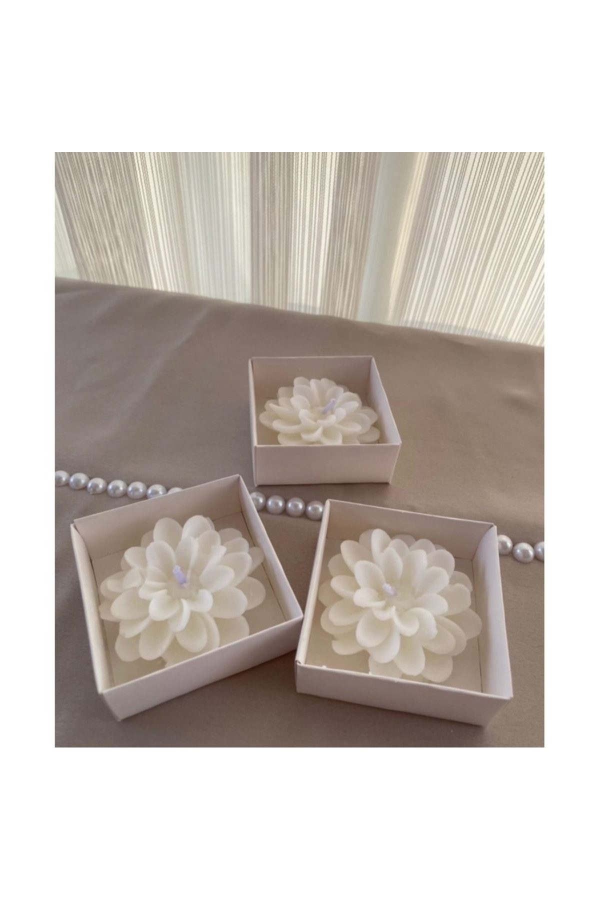 aralmini 10 Adet Lotus Mum, Beyaz Kutulu Söz, Nişan, Düğün, Kına, Doğum Günü fotoğrafı 2 (önizleme)