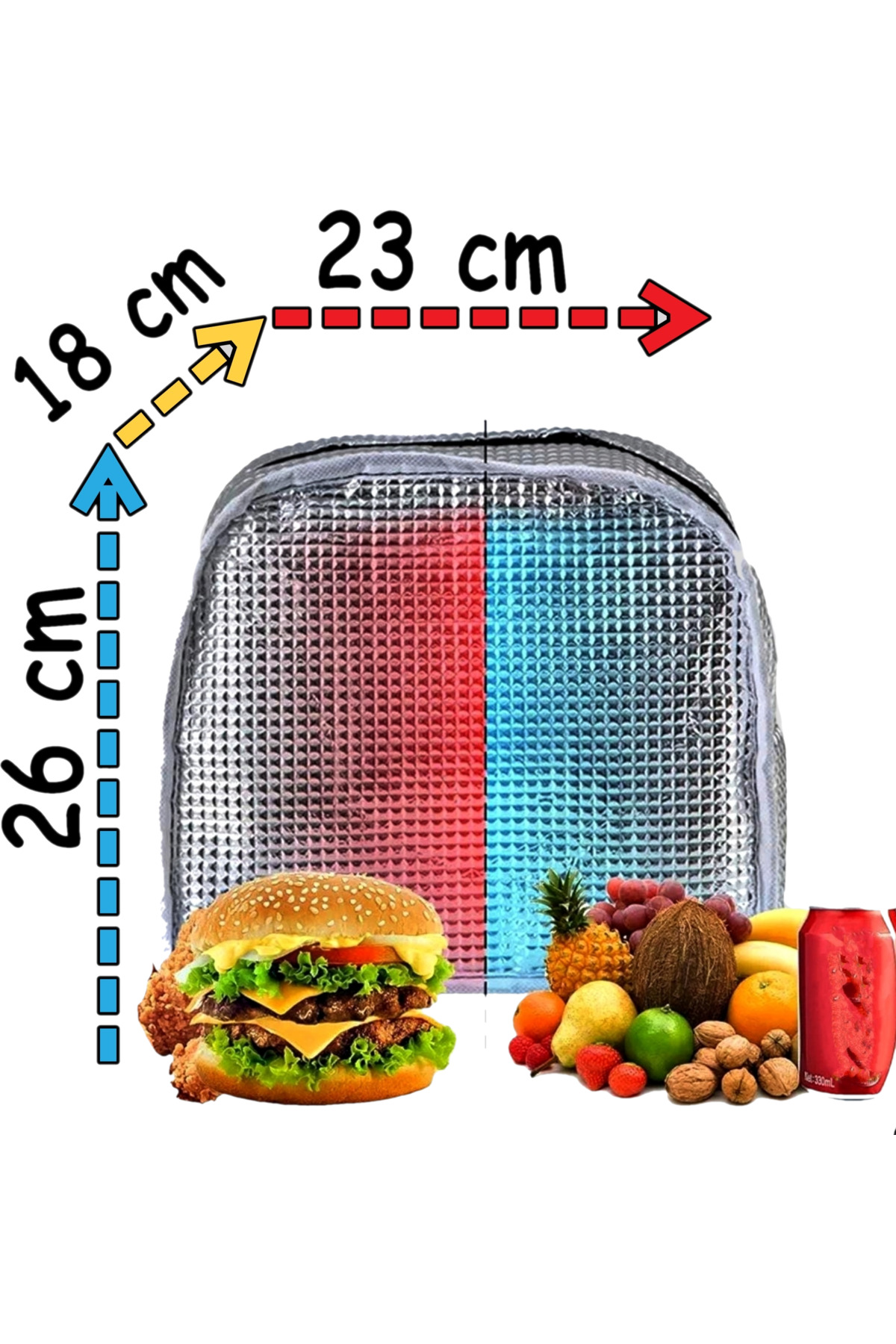 USF Anne Bebek Askılı Taşıma Çantası Isı yalıtımlı Termal Termoslu Yemek, Mama, Beslenme, Gıda Çantası fotoğrafı 4 (önizleme)