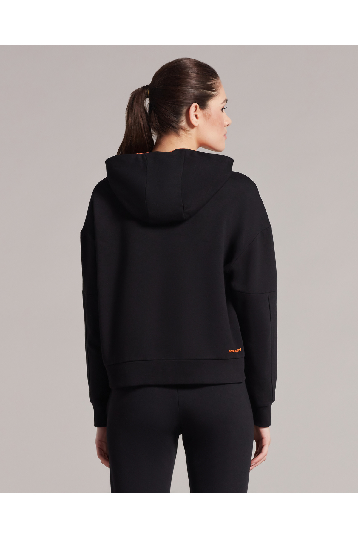 SKECHERS W Lw Fleece Fabric Block Hoodie Sweatshirt Kadın Siyah Sweatshirt S231008-001 görsel 3