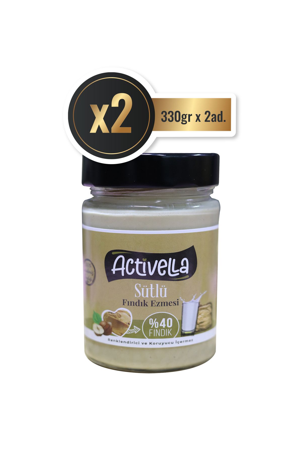 Activella Sütlü Fındık Ezmesi 330gr %40 Fındıklı X2