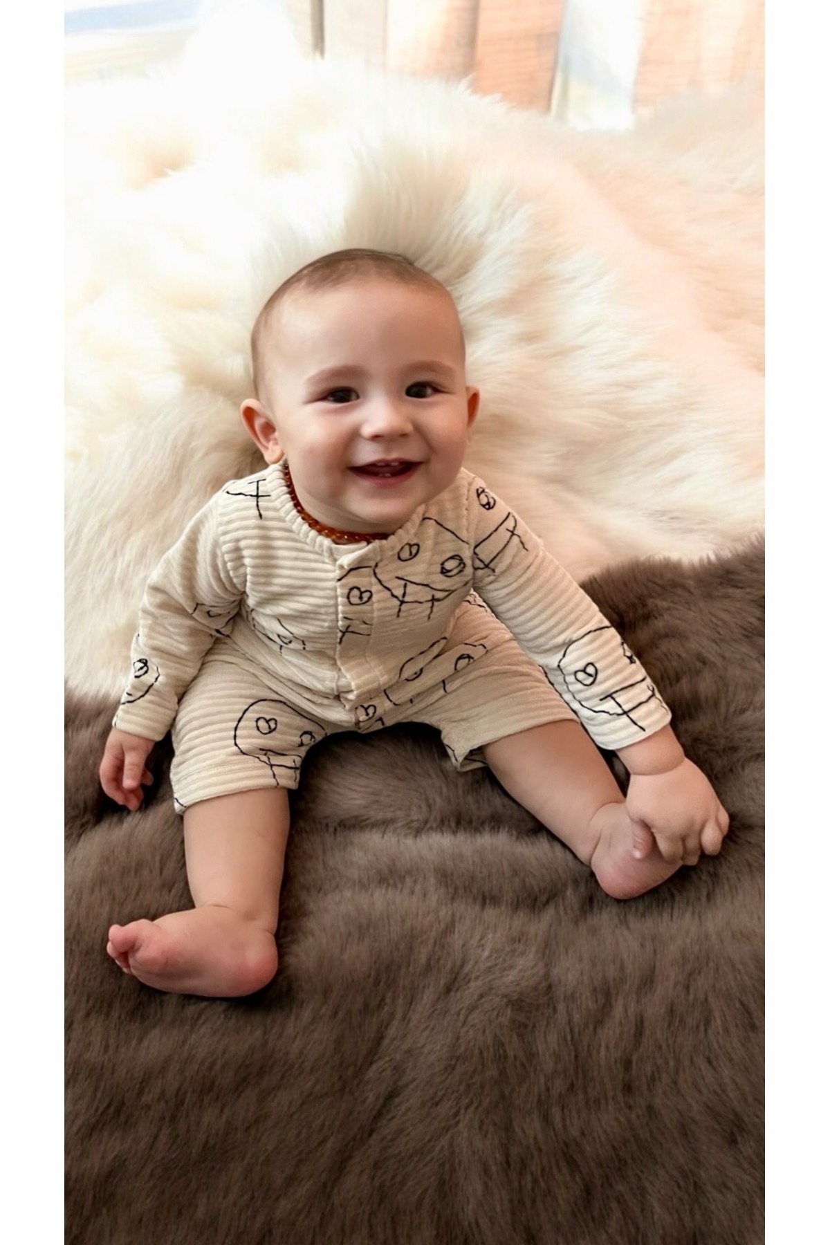 DİVİSTA Unisex Bebek Baskılı Çıt Çıtlı Tulum fotoğrafı 3 (önizleme)