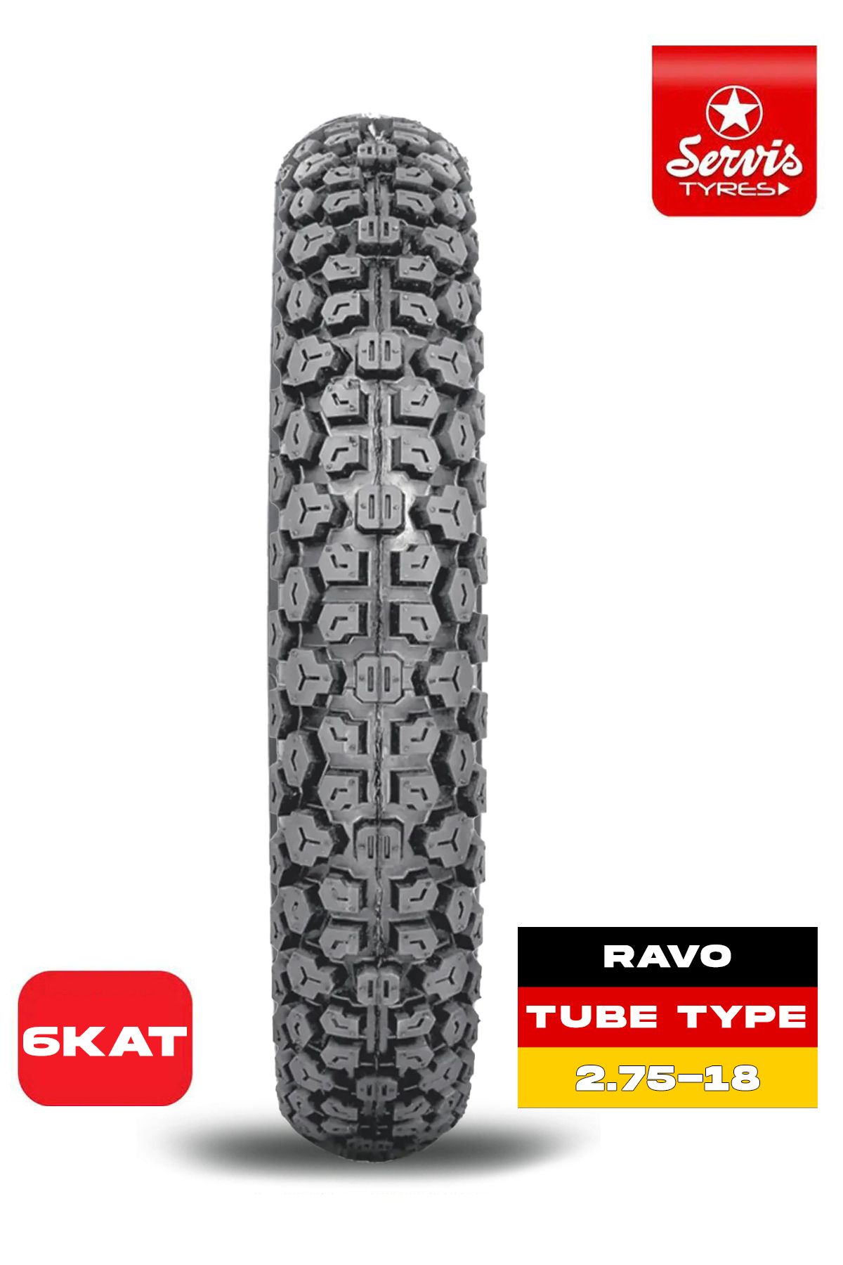 Servis 2.75-18 Tyres Ravo Cross Tt 6 Kat Uyumlu