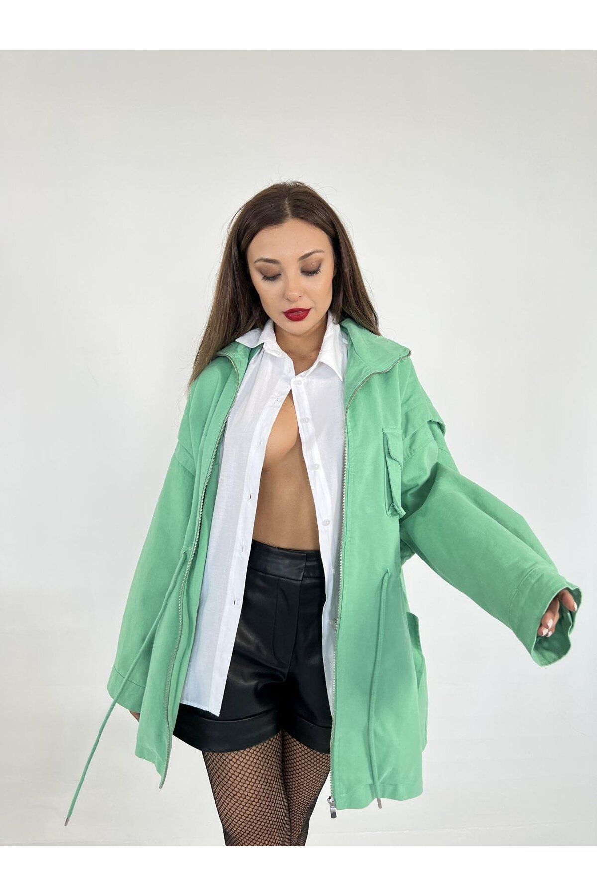 M&M Giyim Store-4942 Model Coat Green 2