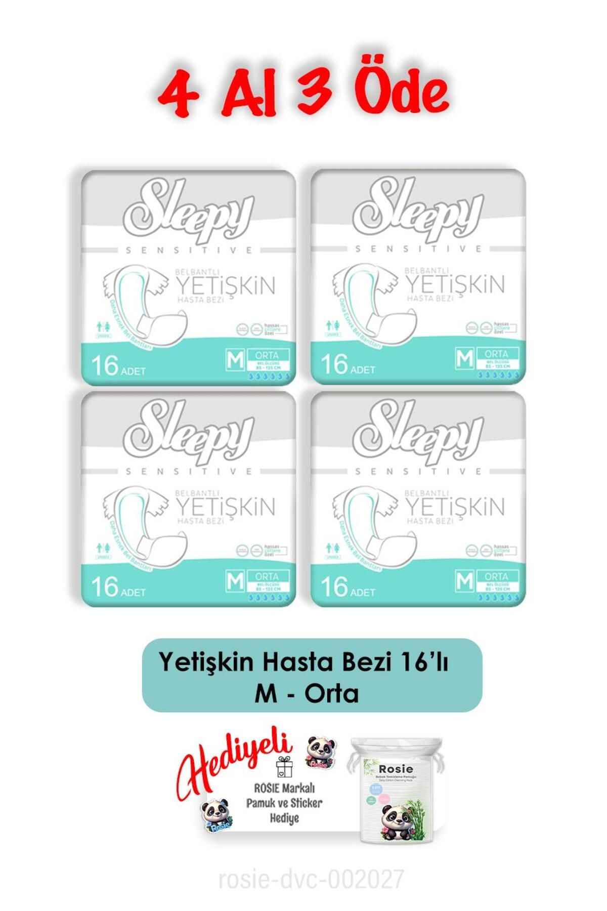 Sleepy Medium Yetişkin Bezi 16'lı 4 Al 3 Öde ve Rosie Hediyeli