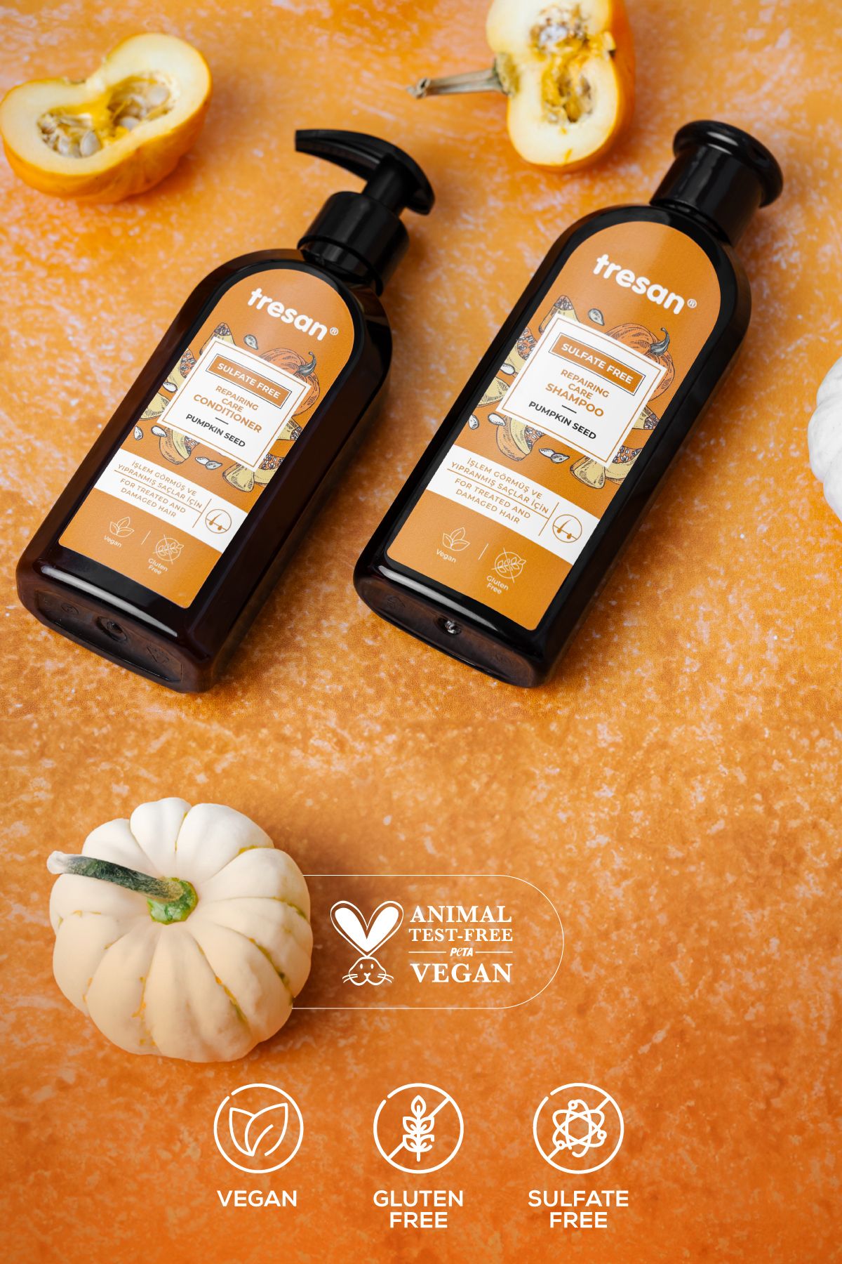 Tresan-Pumpkin Seed - Sulfate-Free Repair Care Shampoo 300 ml x2 Pieces 7