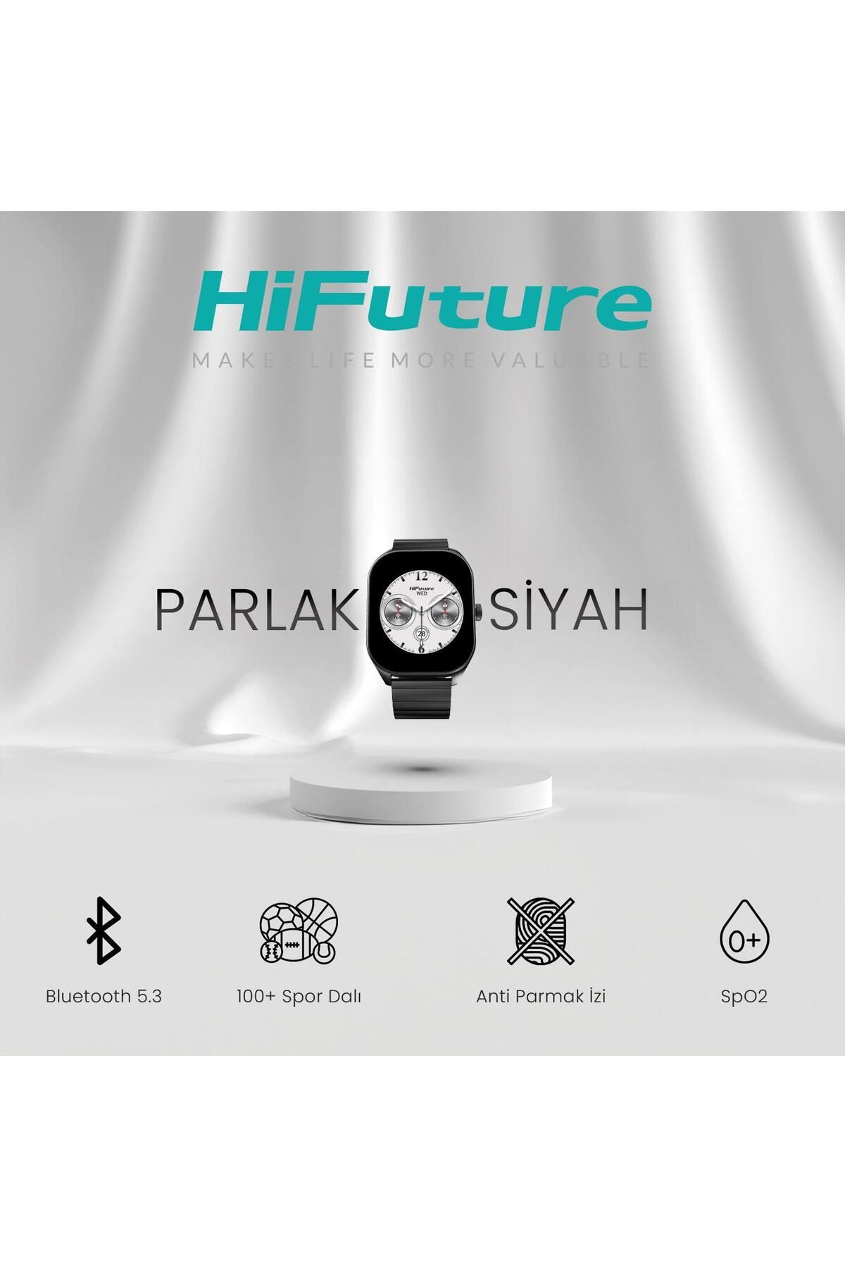 HiFuture-Apex 2.04 Inch Amoled Screen Bluetooth 5.3 Smart Watch - Black with Sports Tracking and Calling 6