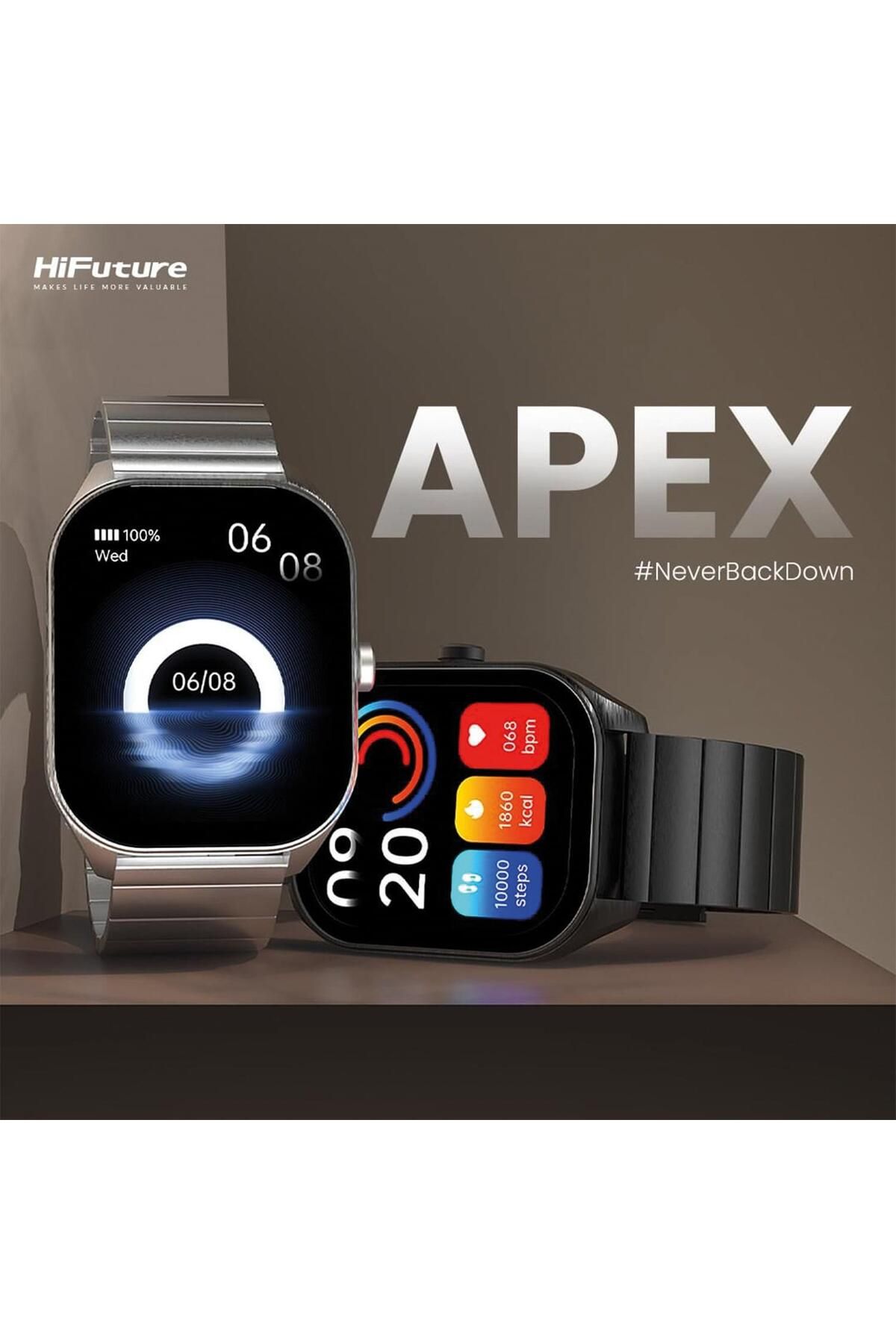 HiFuture-Apex 2.04 Inch Amoled Screen Bluetooth 5.3 Smart Watch - Black with Sports Tracking and Calling 4
