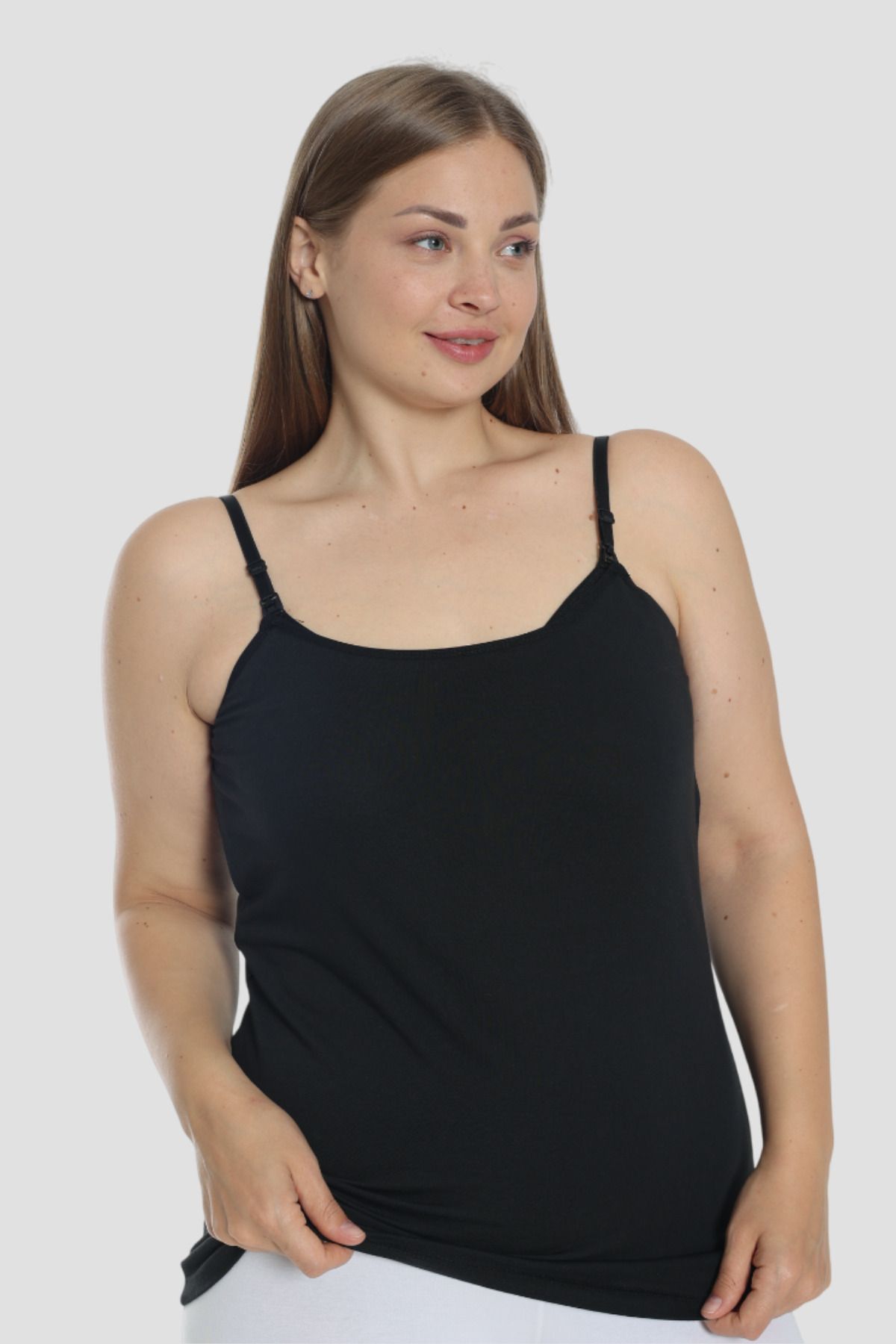 Arma Yıldız-Black Cotton Lycra Women's Breastfeeding Tank Top 4