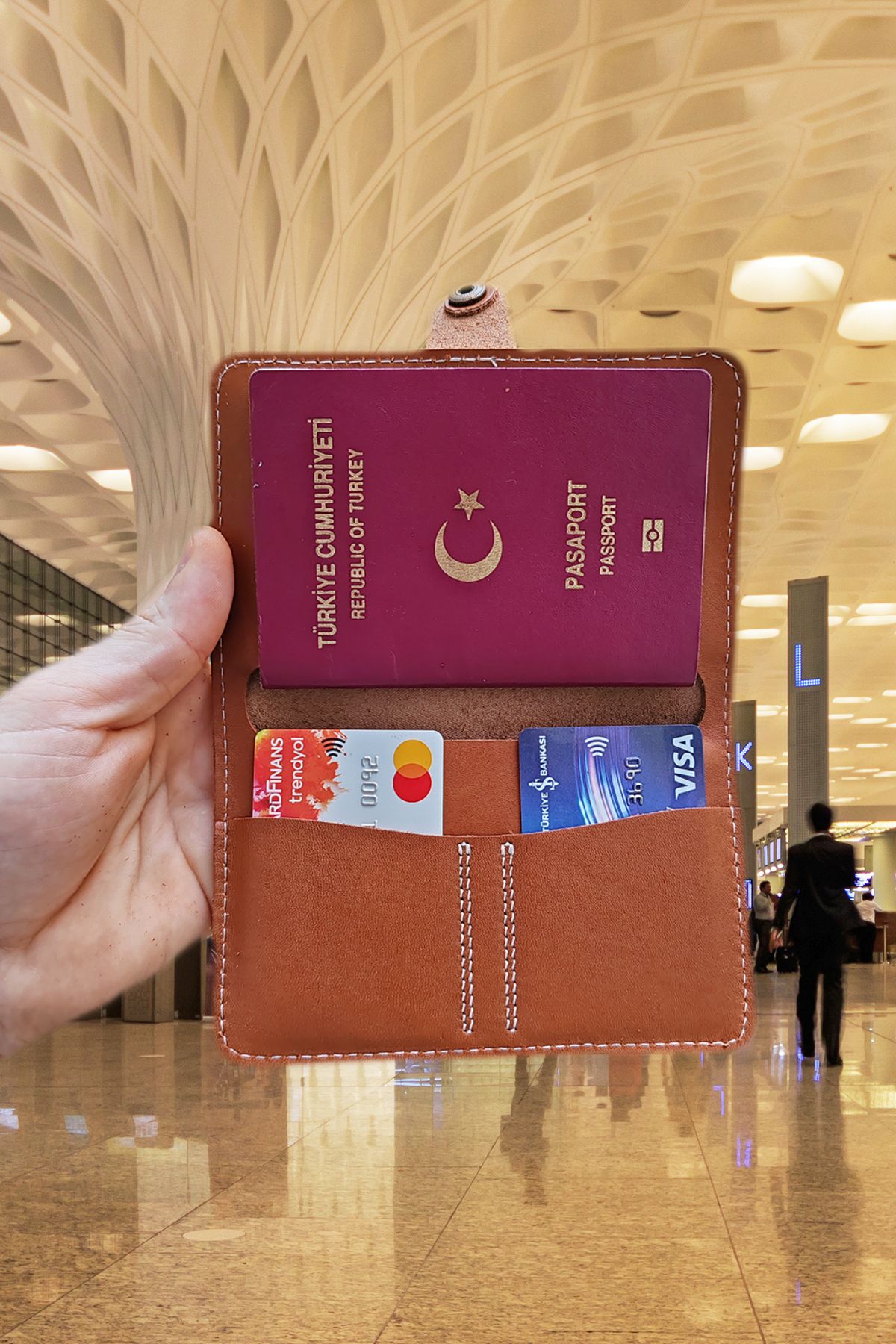 کیف پول مردانه و زنانه ISIM را می توان نوشت ESTHER GENUINE چرمی AMERICAL DESIGN WALET CASE PASSPORT یونیسکس Vardo