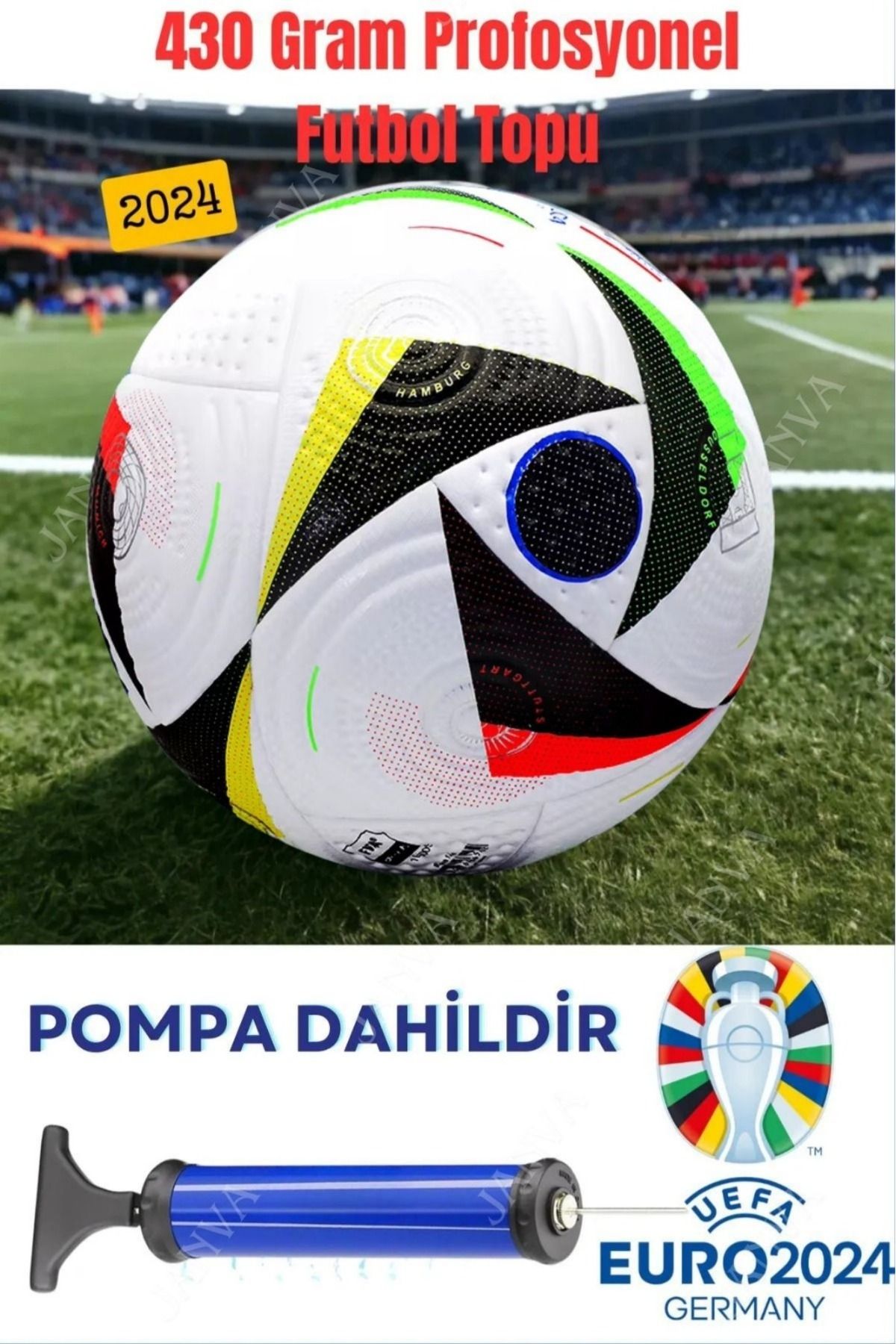 Janva Dünya Kupas 1.kalite Profosyonel Futbol Topu Halı Saha Çim Saha Sporcu Top (420 GRAM) 5 Numara Pompa