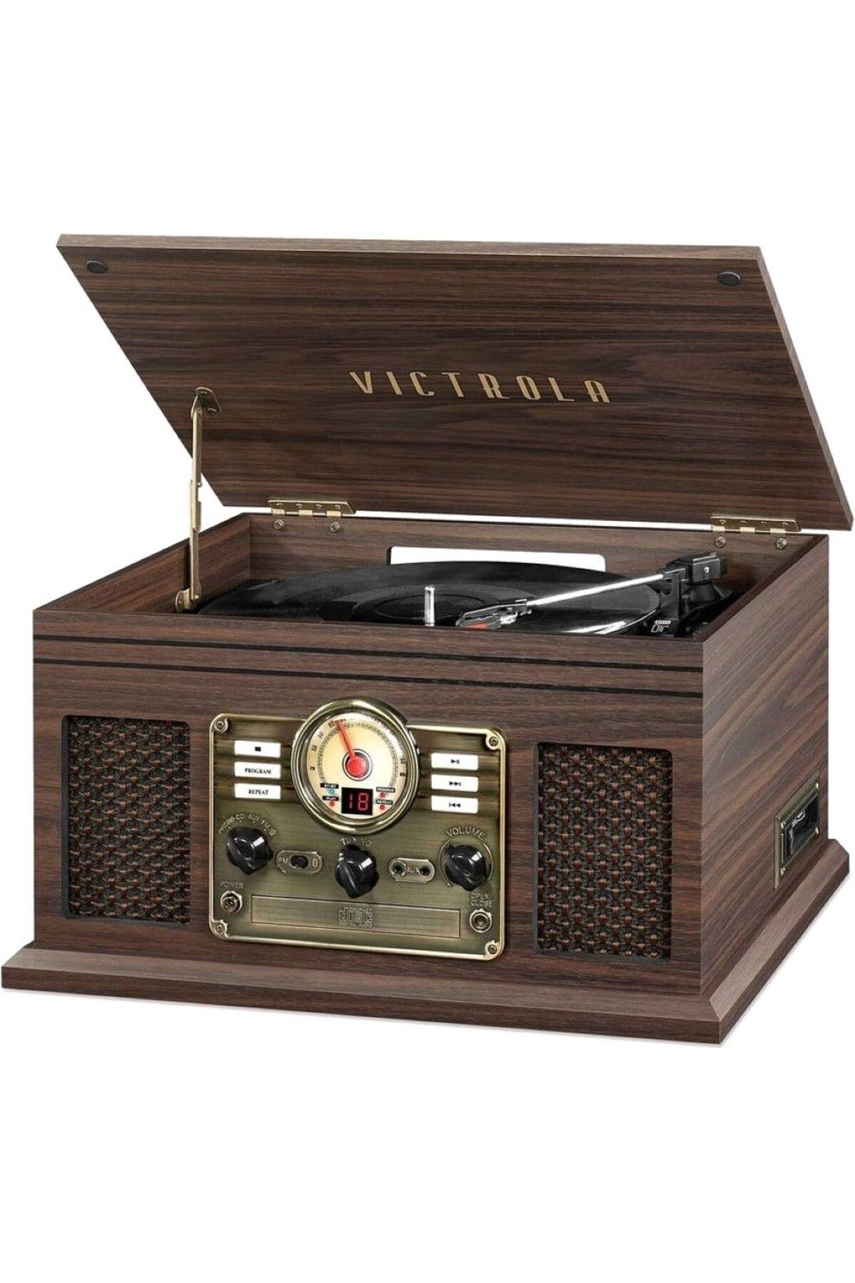 Victrola Nostaljik 6'sı 1 Arada Bluetooth Müzik Merkezi, Pikap, FM Radyo ve CD Özellikli