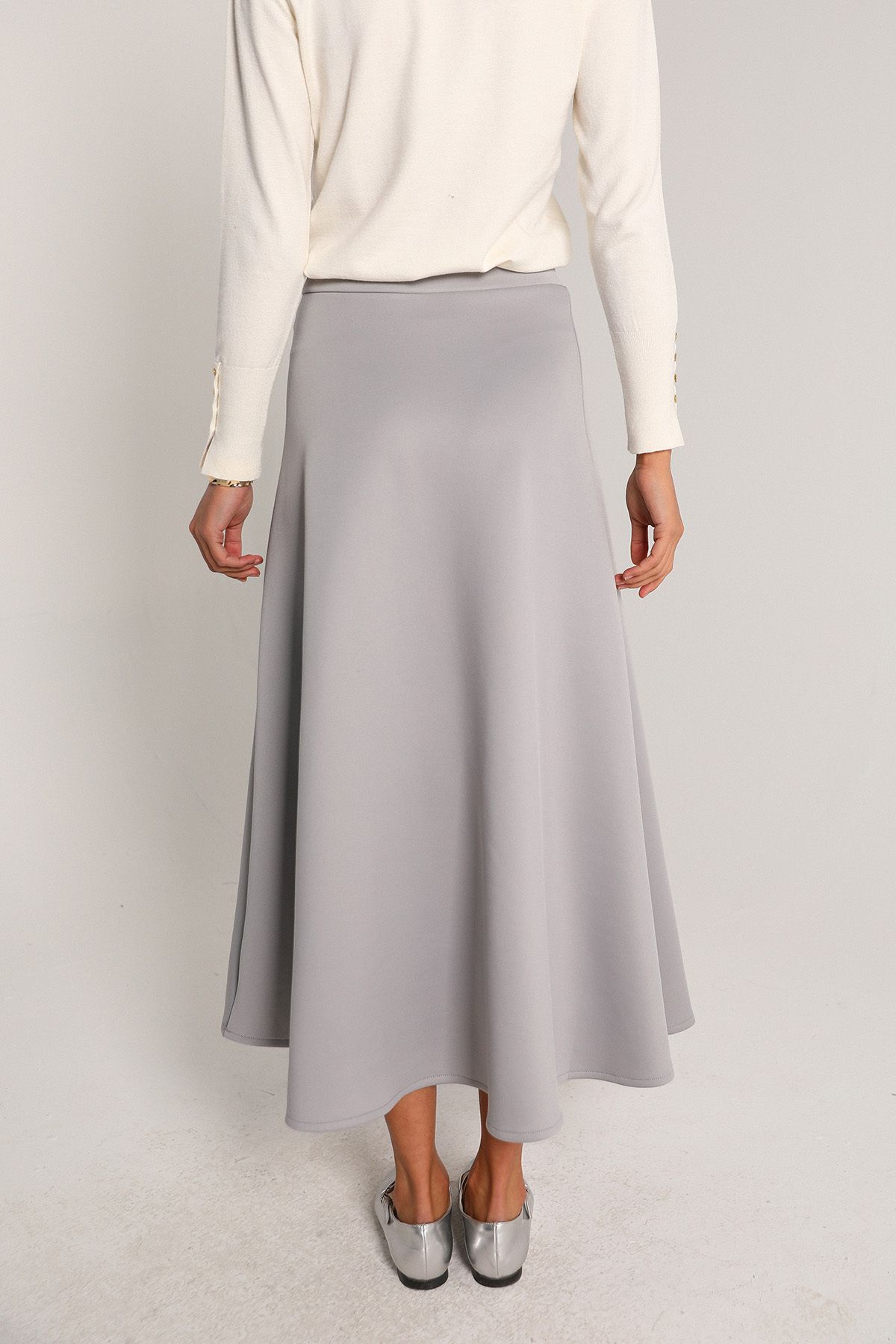 Melike Tatar-Gray Scuba Skirt 62-5076 5