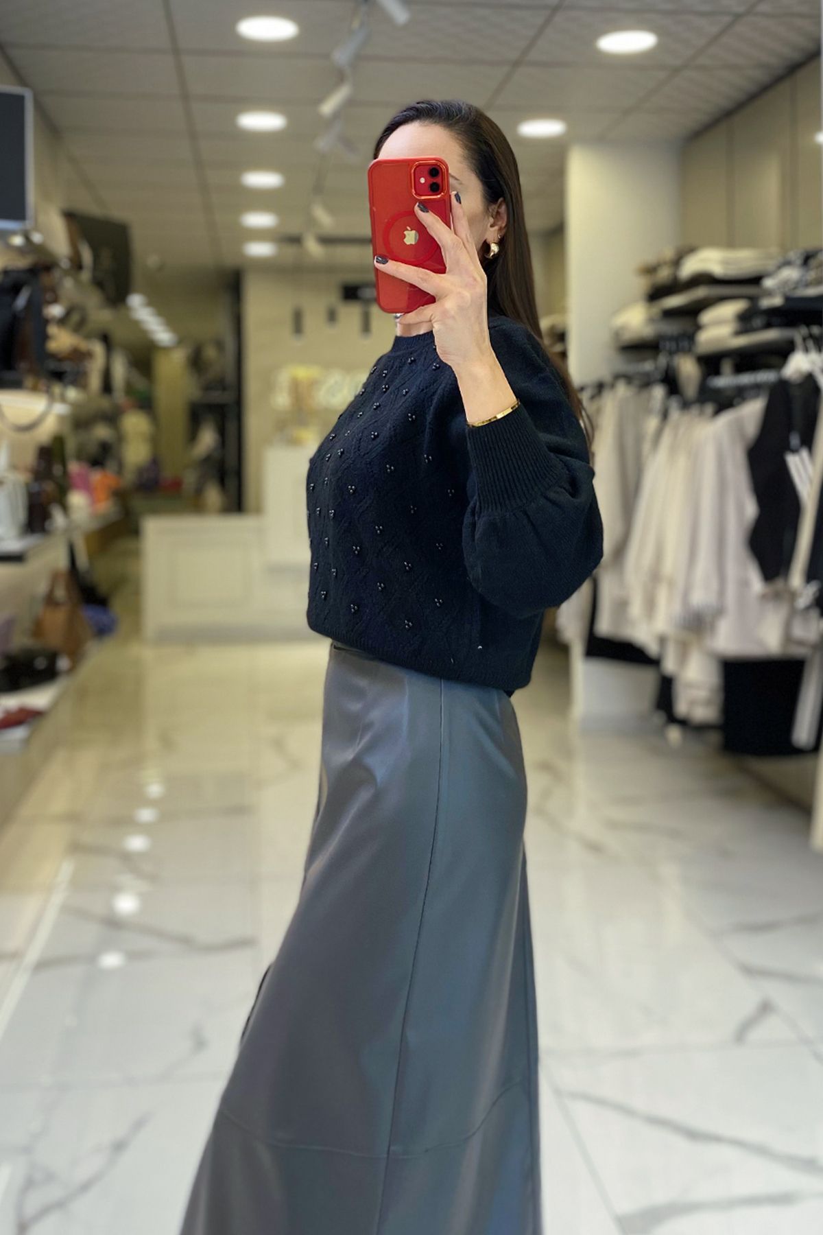 ژاکت جلو باز سیاه زنانه لباس روی کت و شلوار کتانی سنگی مد اورجینال Vosse