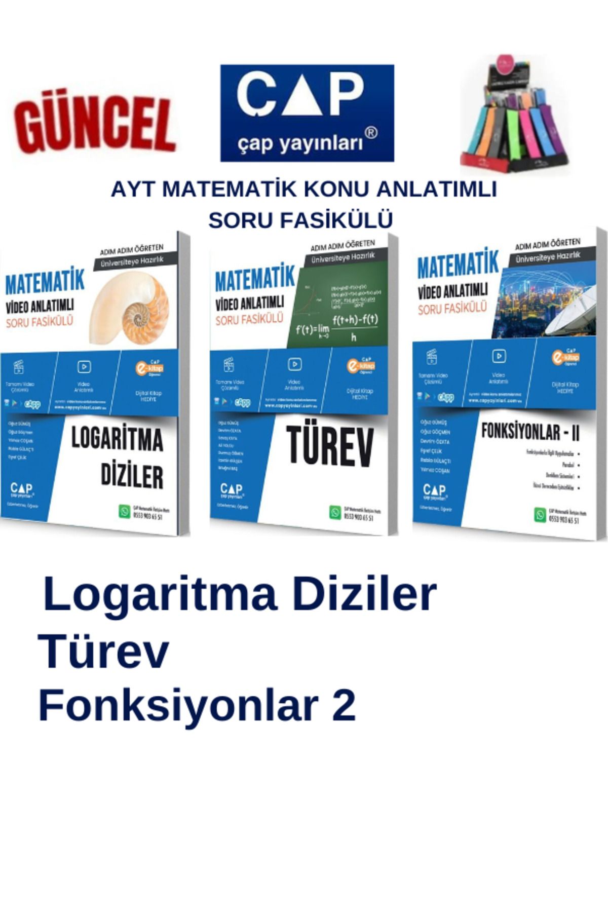 Ens Yayıncılık Çap Ayt Matematik Logaritma-Türev-Fonksiyon 2 Konu Anlatımlı Soru Fasikül+Kalemlik