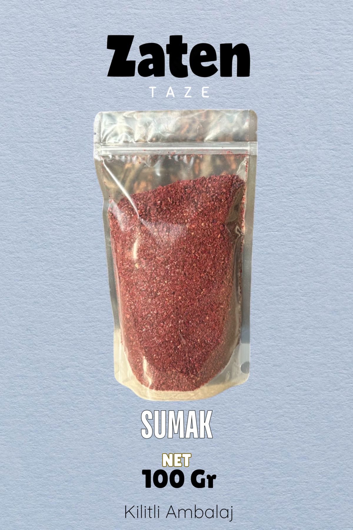 Zaten Taze Sumak 100 Gr Öğütülmüş Ekşi Sumac