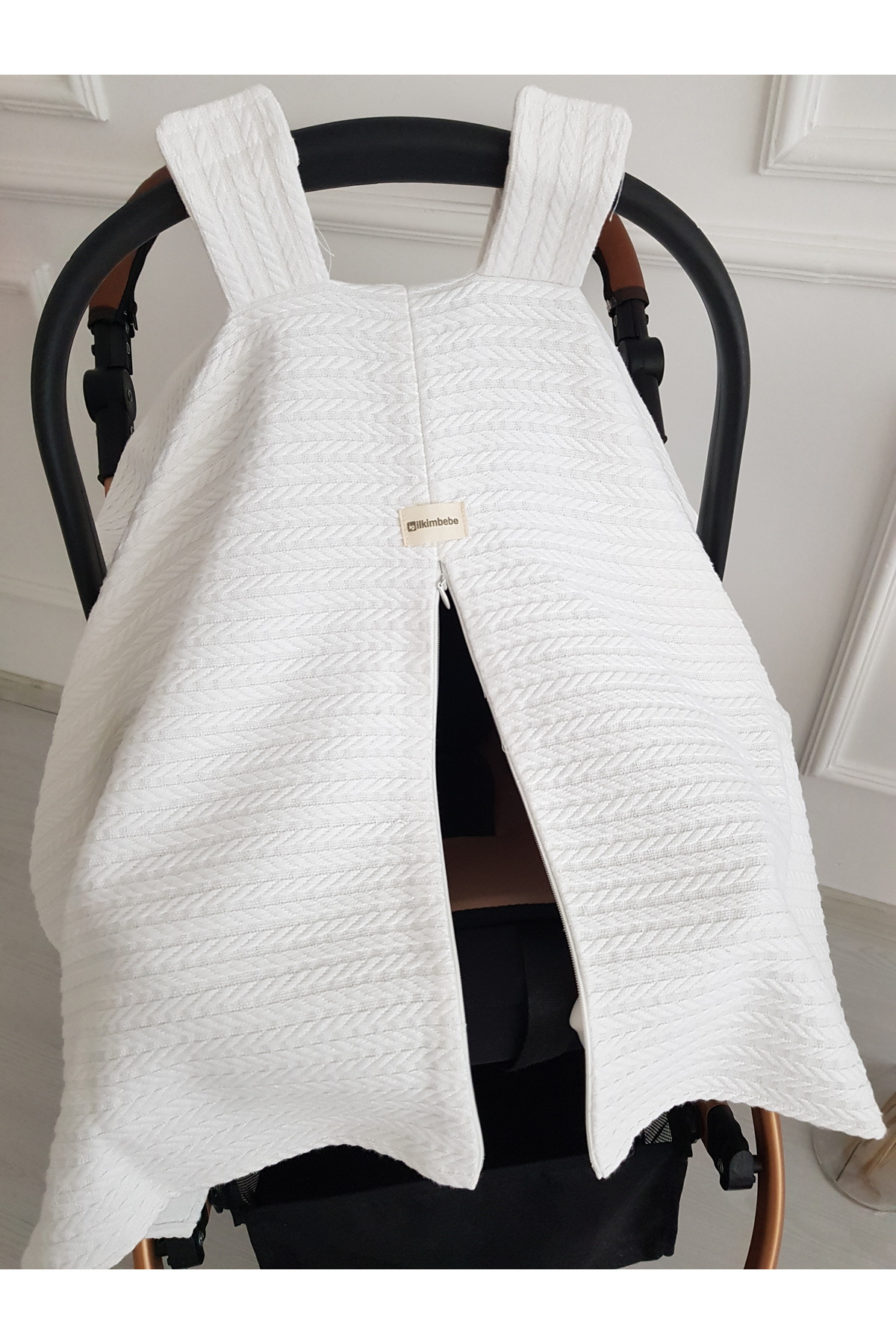 ib ilkimbebe Saç Örgü Pikeli Fermuarlı Bebek Puset Örtüsü fotoğrafı 2 (önizleme)