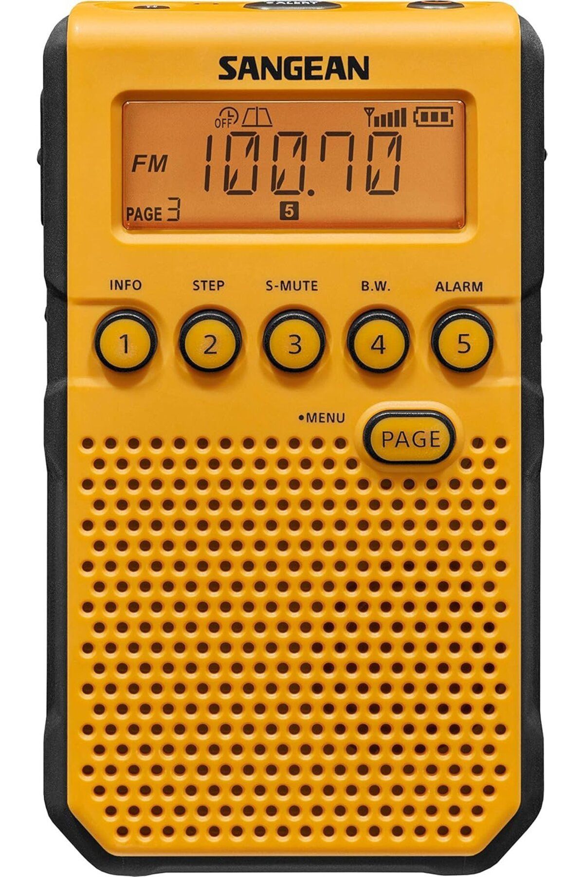 Sangean DT-800YL AM/FM/NOAA Hava Durumu Uyarısı Şarj Edilebilir Cep Radyosu (Sarı)