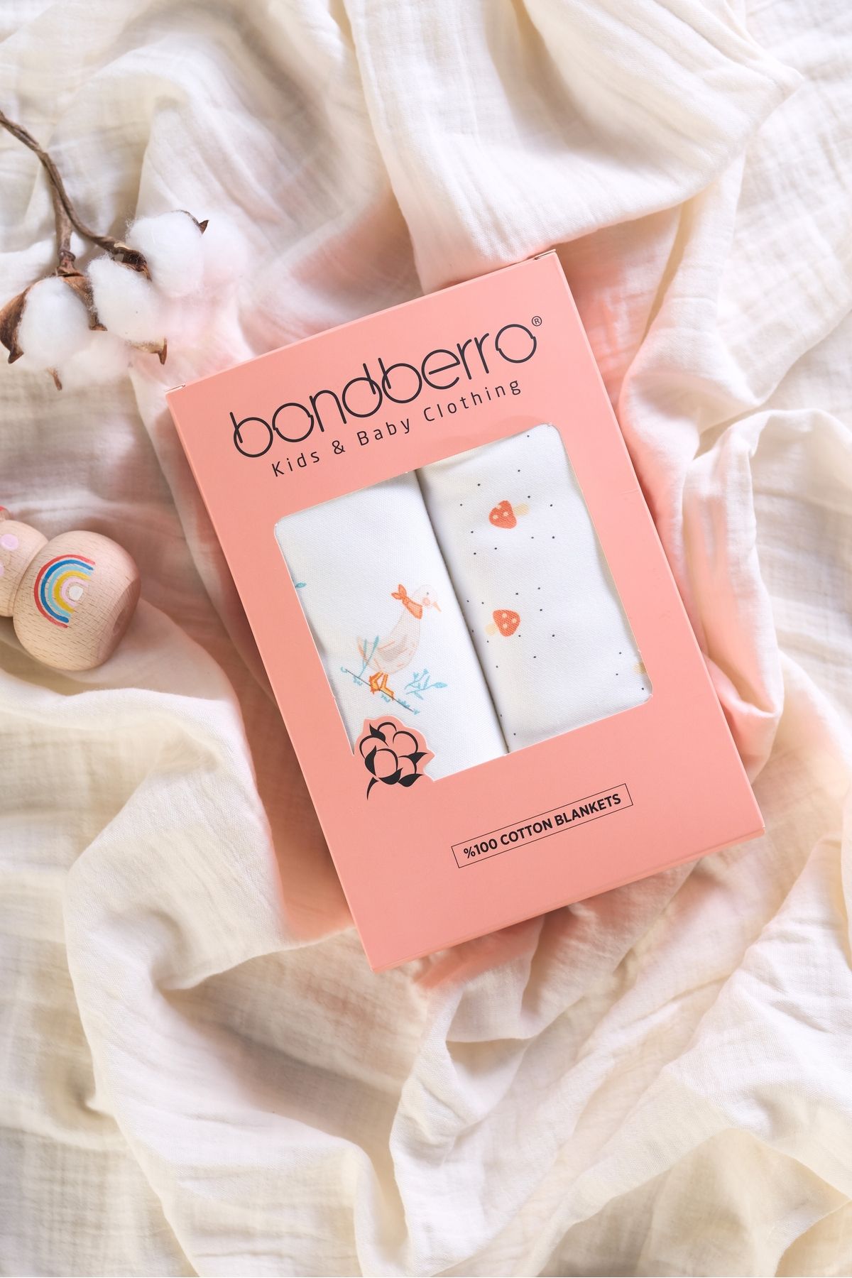 Bondberro-Traditional Newborn and Baby Swaddle Set of 2 100% Cotton Oeko Teks Certified 2