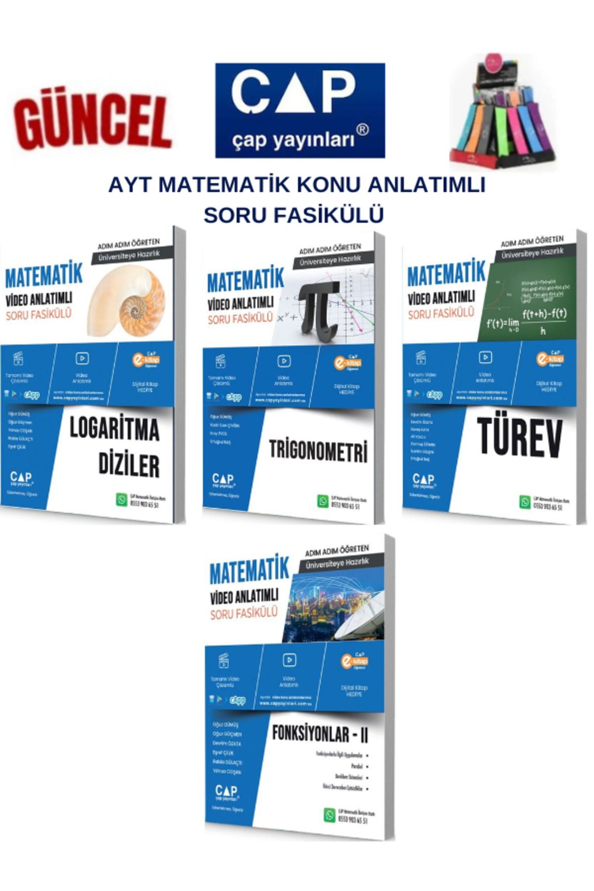 Ens Yayıncılık Çap Ayt Matematik Logaritma-Trigonometri-Türev-Fonk2 Konu Anlatımlı Soru Fasikül+Kalemlik