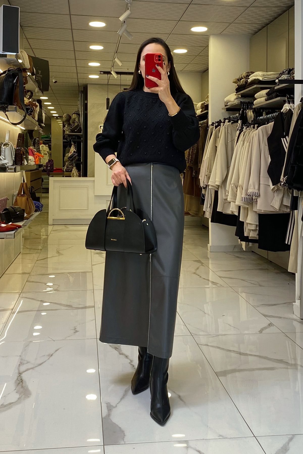 ژاکت جلو باز سیاه زنانه لباس روی کت و شلوار کتانی سنگی مد اورجینال Vosse