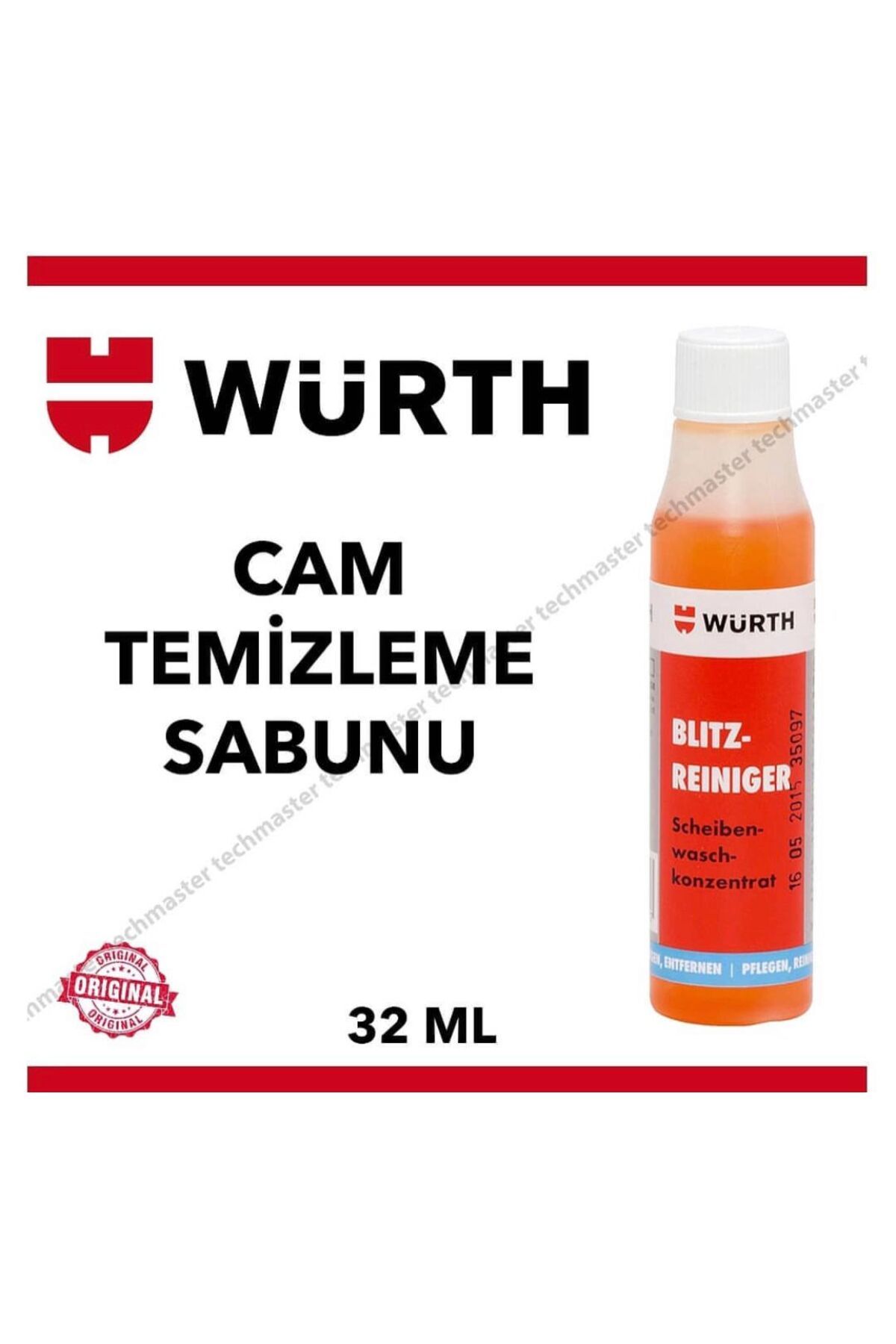 Würth Oto Konsantre Cam Suyu Temizleme Sabunu 10 adet