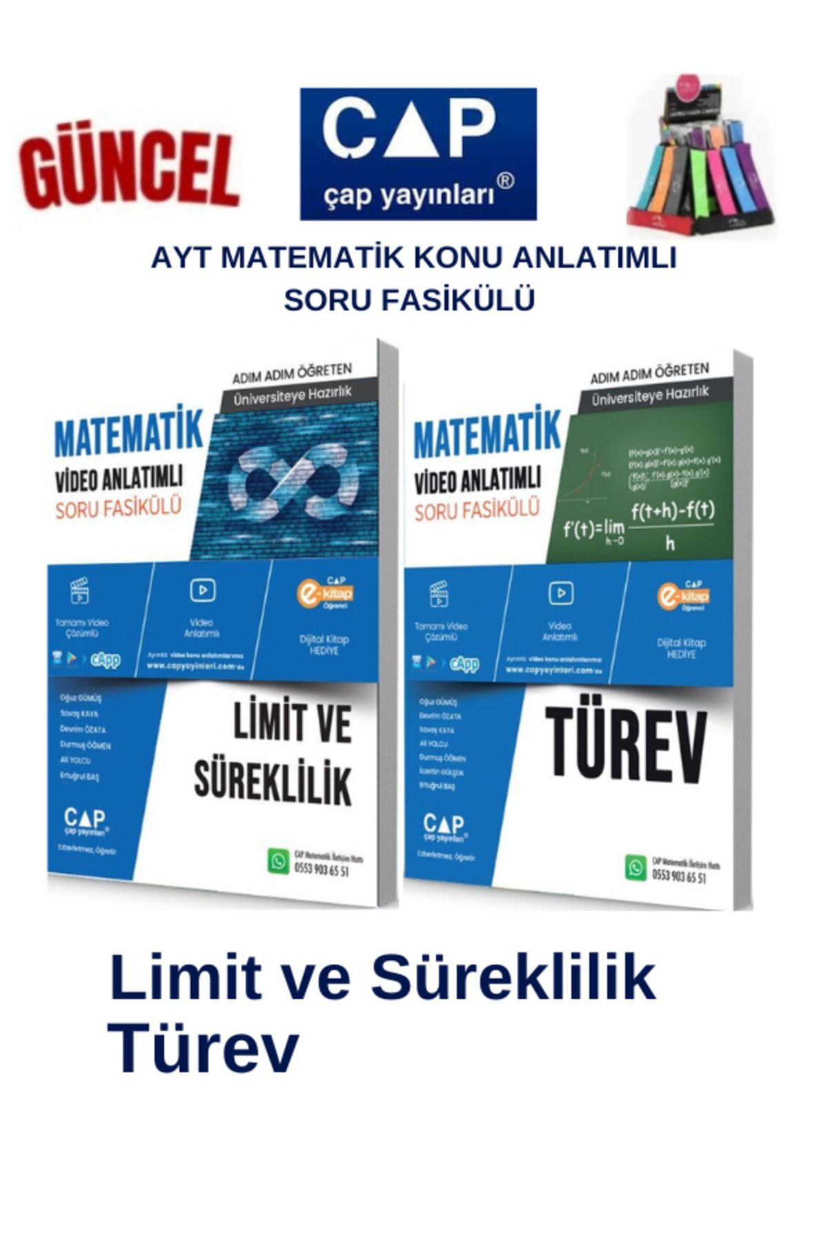 Ens Yayıncılık Çap Ayt Matematik Limit ve Süreklilik-Türev Konu Anlatımlı Soru Fasikül+Kalemlik
