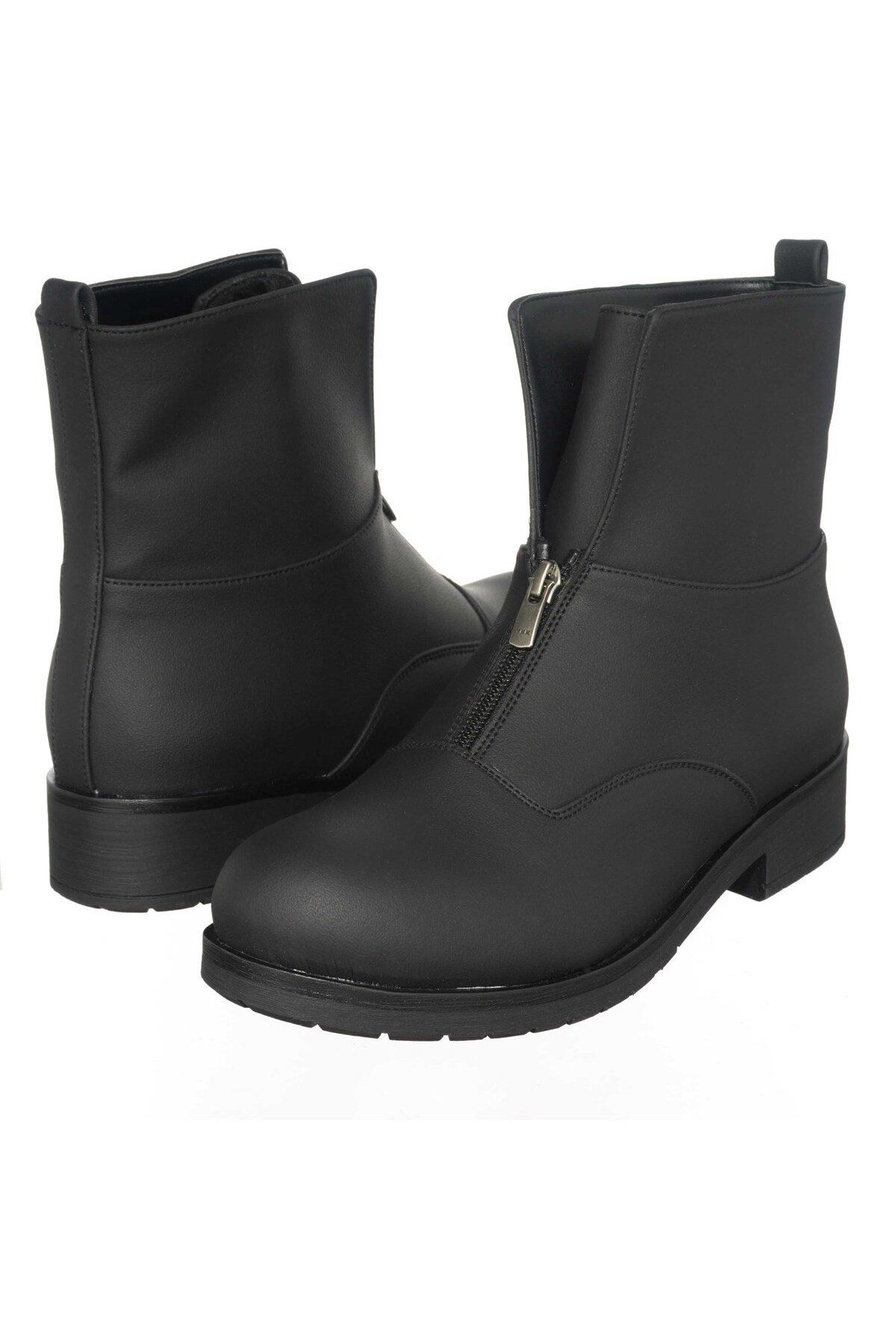 İriadam-41-42-43-44 Number Number K902 Black Print Large Size Women's Boots 5