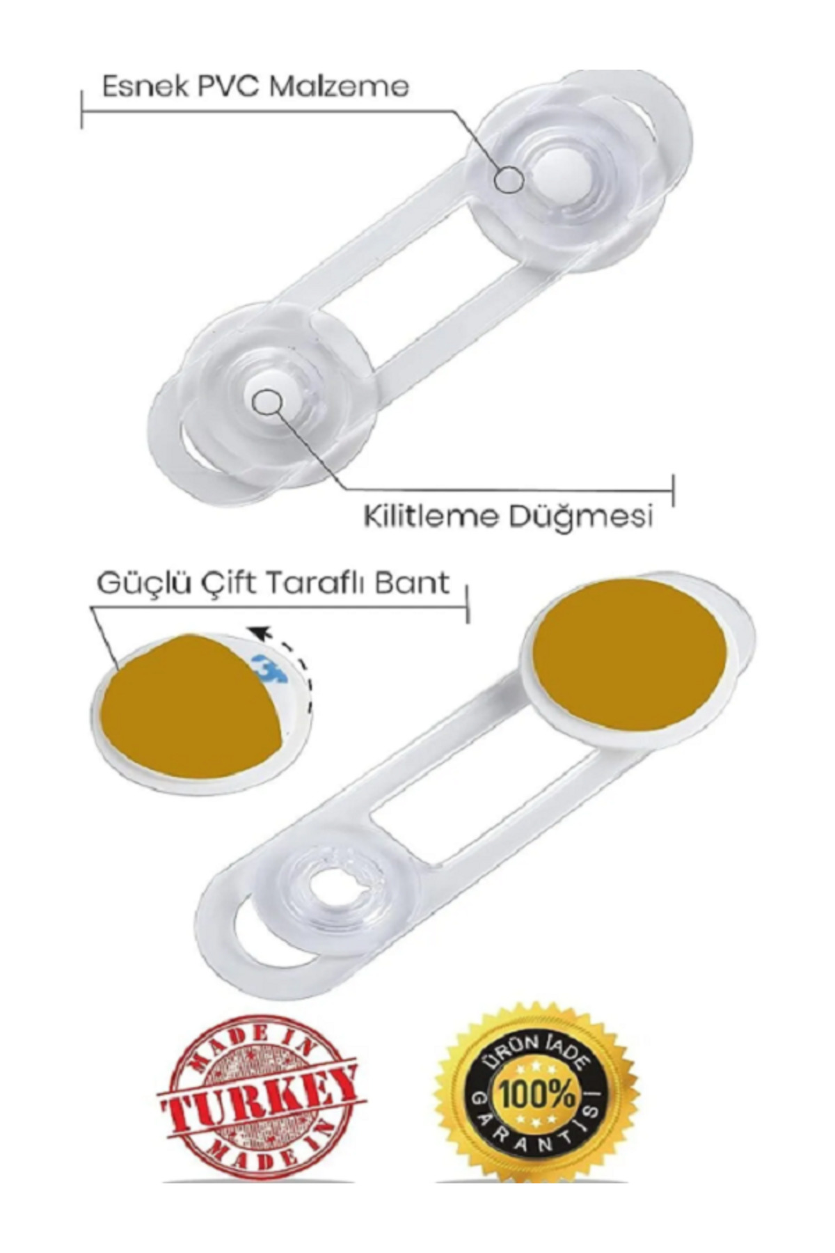 HappiestBaby 2 Adet Mini Çok Amaçlı Dolap Kapak Çekmece Mobilya Kilidi fotoğrafı 5 (önizleme)
