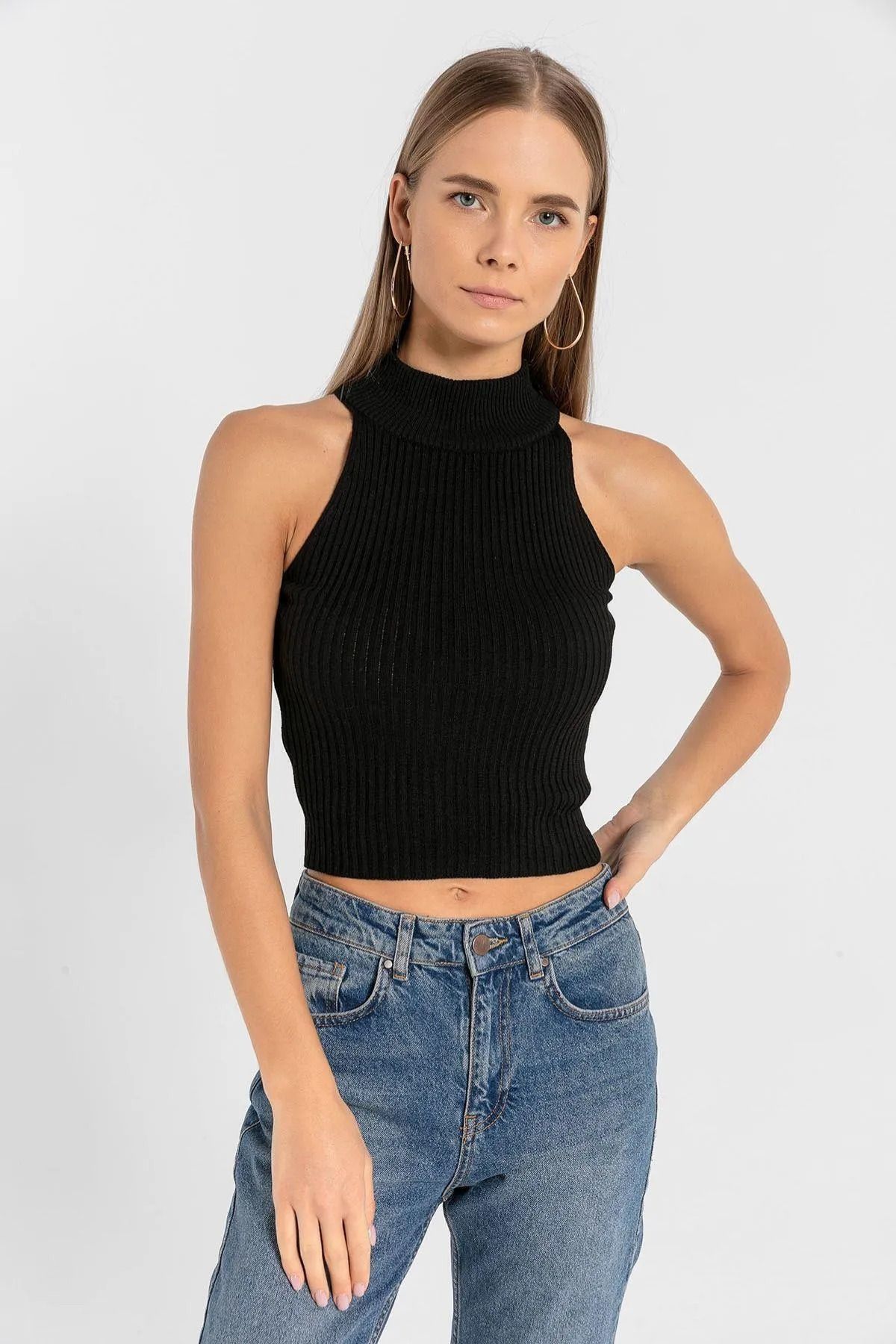Miss Poem-Women's 2-Piece Turtleneck Basic Crop Knitwear Sweater 4