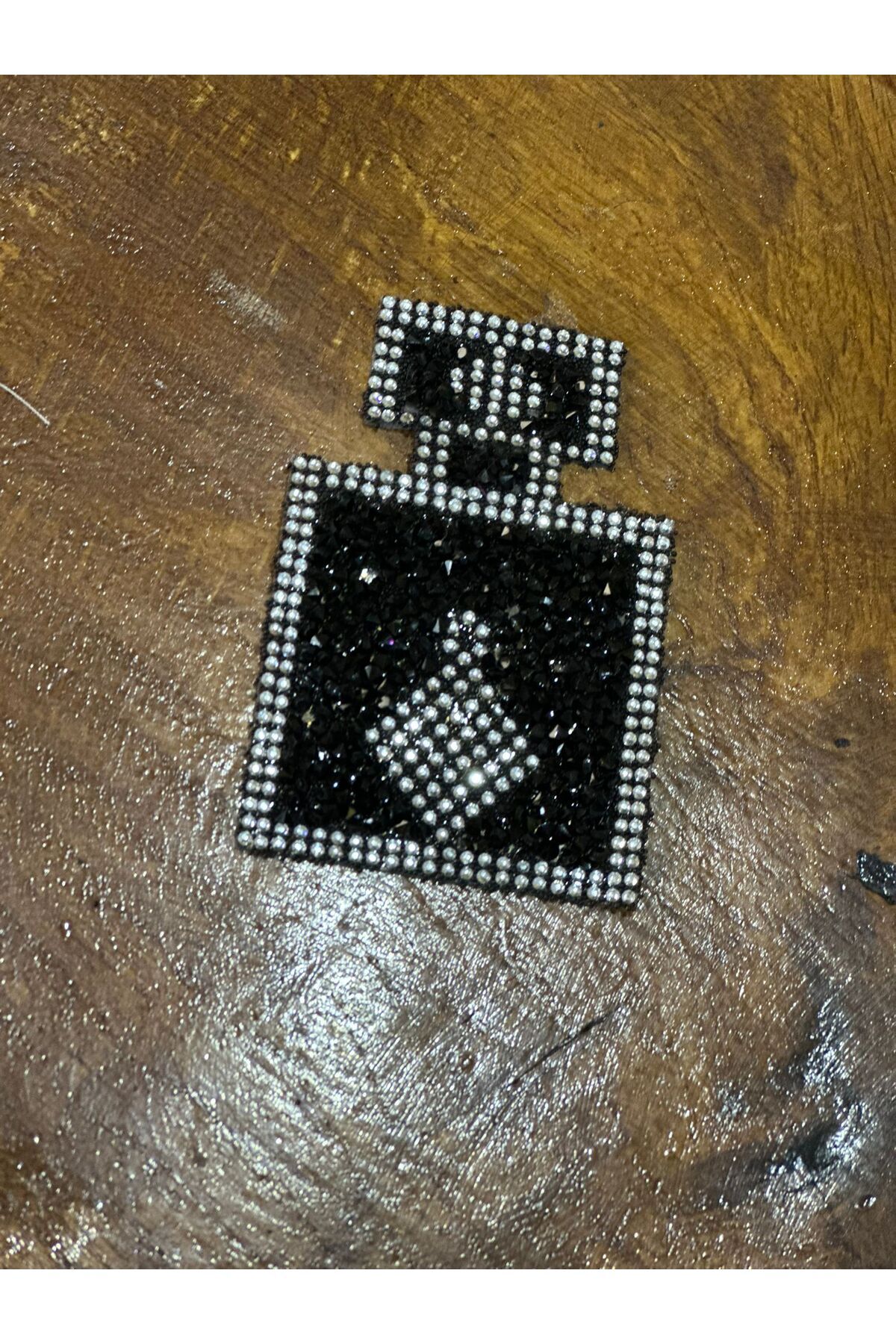 Gönülden Tasarım ÜTÜ İLE YAPIŞAN PARFÜM ŞİŞESİ ARMA DİKİŞ APLİKE 9X6 CM