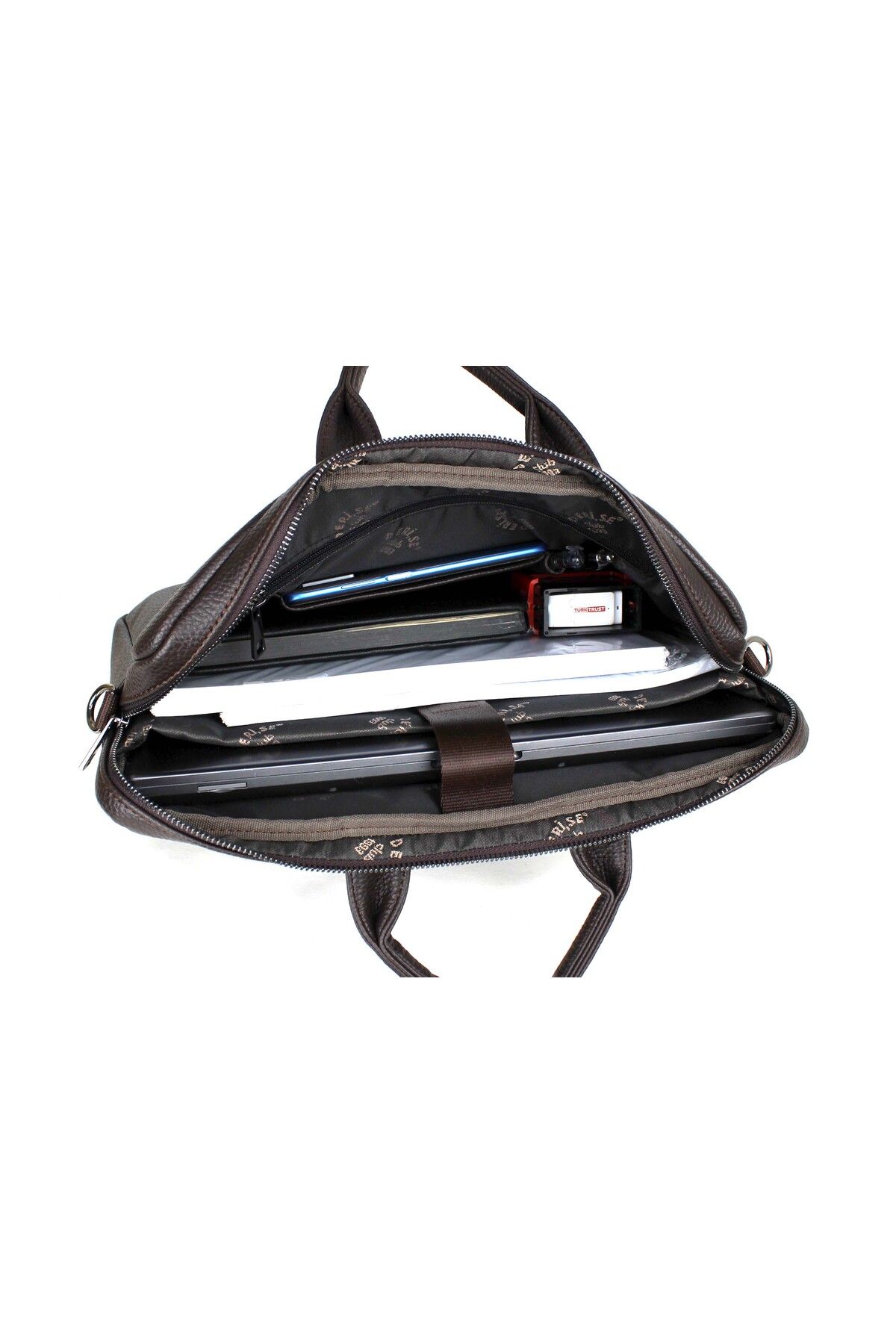 deri,se club-Brown Unisex File Tablet Computer Bag 15.6 Inch Laptop And Briefcase With Shoulder Strap 6