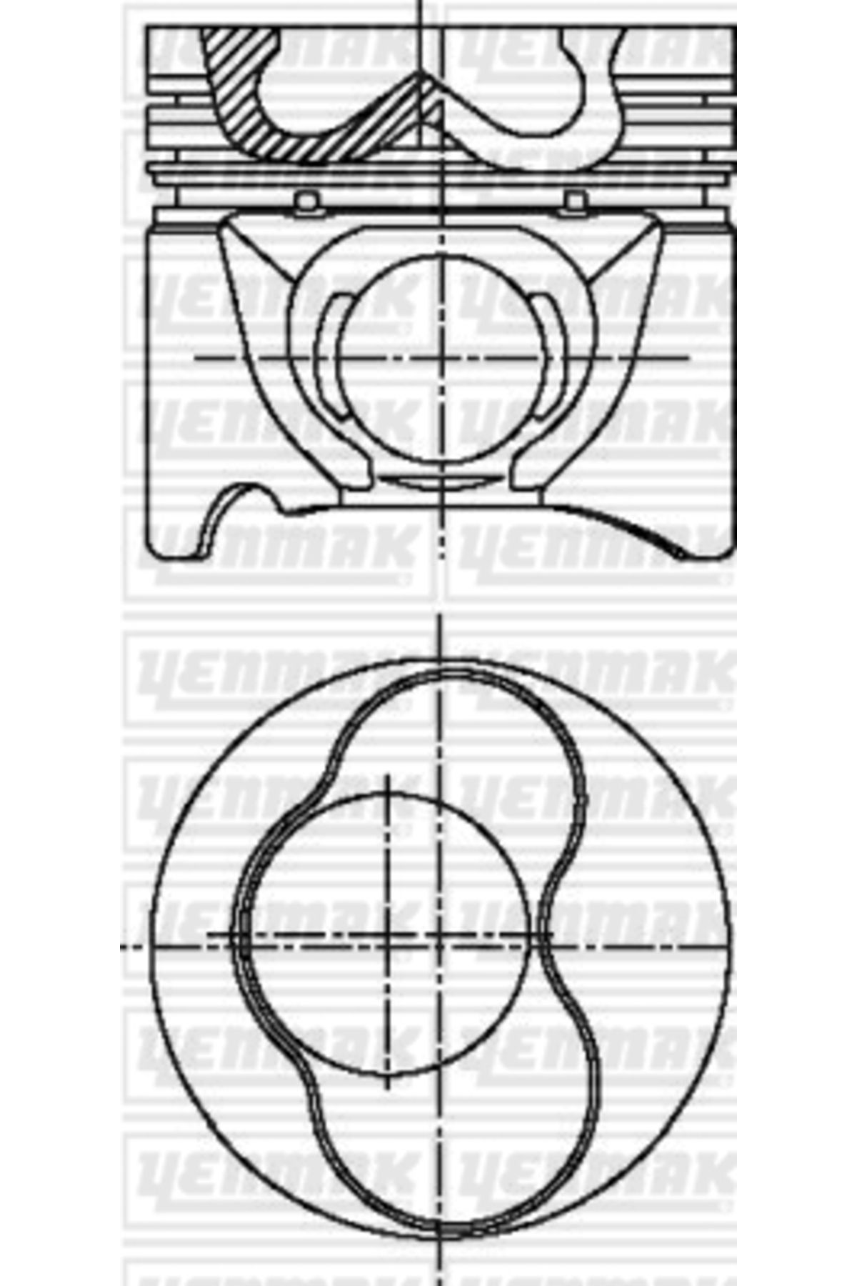 YENMAK 4301-STD Piston Segman 79.51Mm Std 1-2 Pistonlar Bora Caddy II Golf III IV Beetle P Classıc