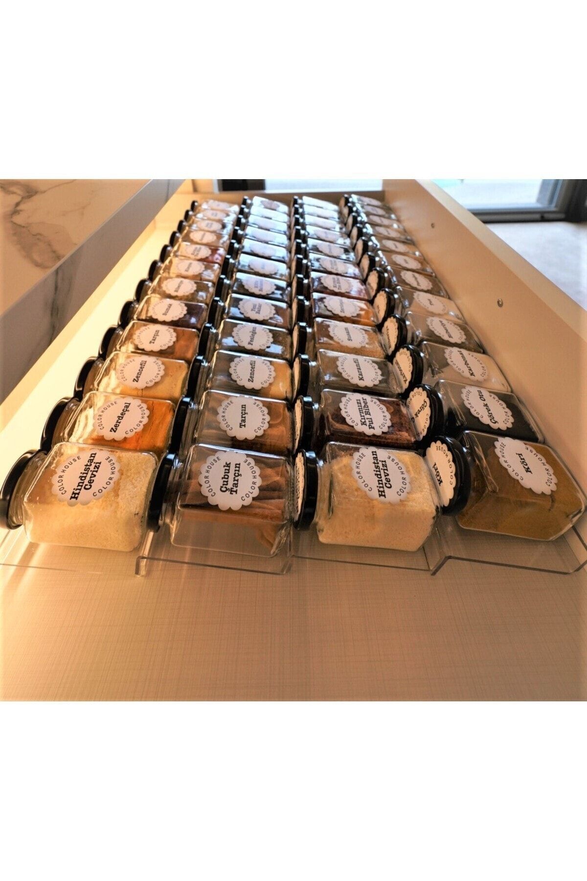 color house-30.5 * 13 cm Spice Rack Z305 - 8 Pcs Drawer and Organizer Inside 7