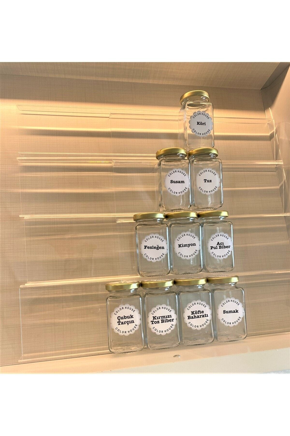 color house-30.5 * 13 cm Spice Rack Z305 - 8 Pcs Drawer and Organizer Inside 6