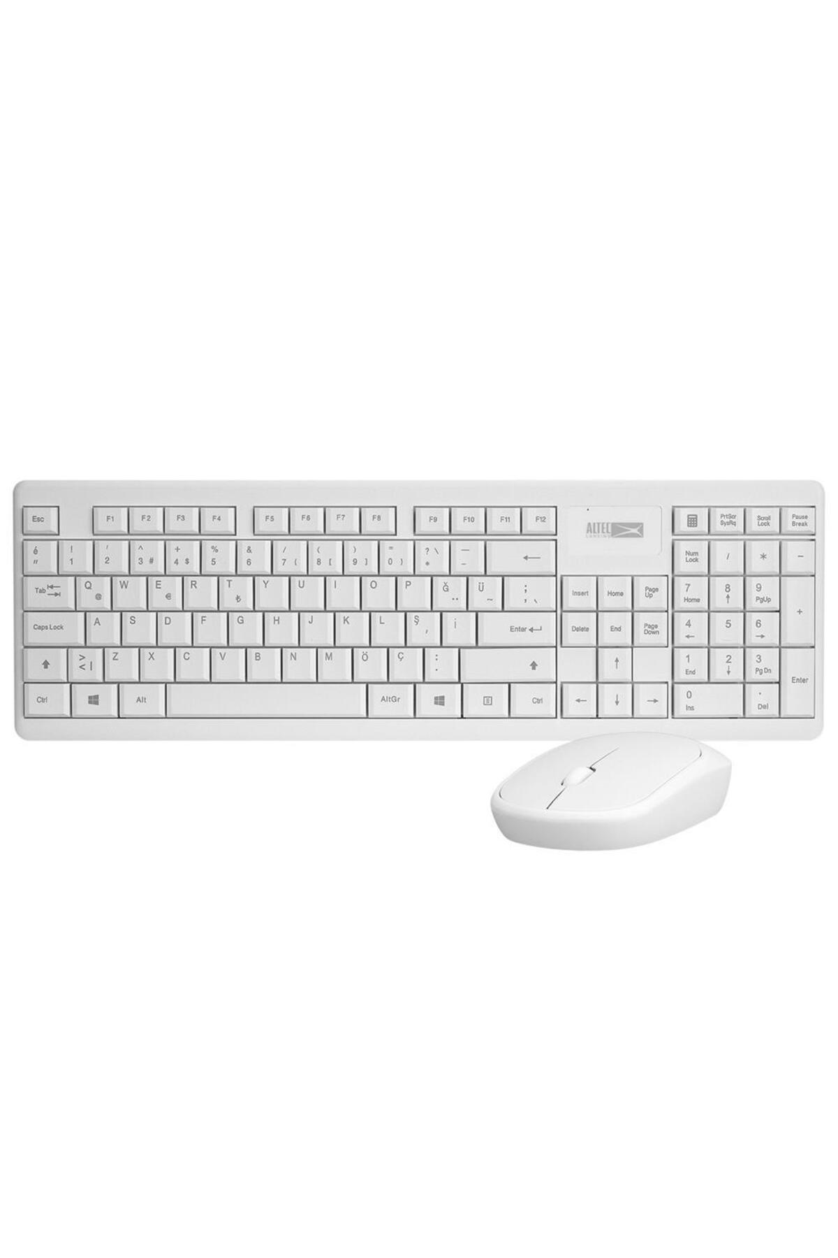 Altec Lansing Albc6314 Beyaz 2.4ghz 1200dpı Mouse Türkçe Q Kablosuz Klavye Mouse Set