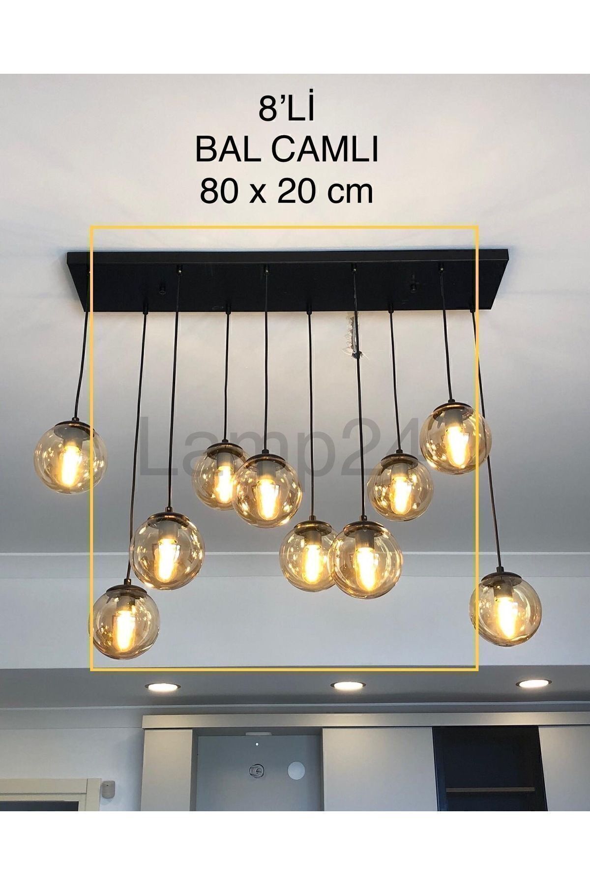 Lamp24 Dali Serisi 8‘li Bal Camlı Yemek Masası Avizesi - Fiyatı, Yorumları