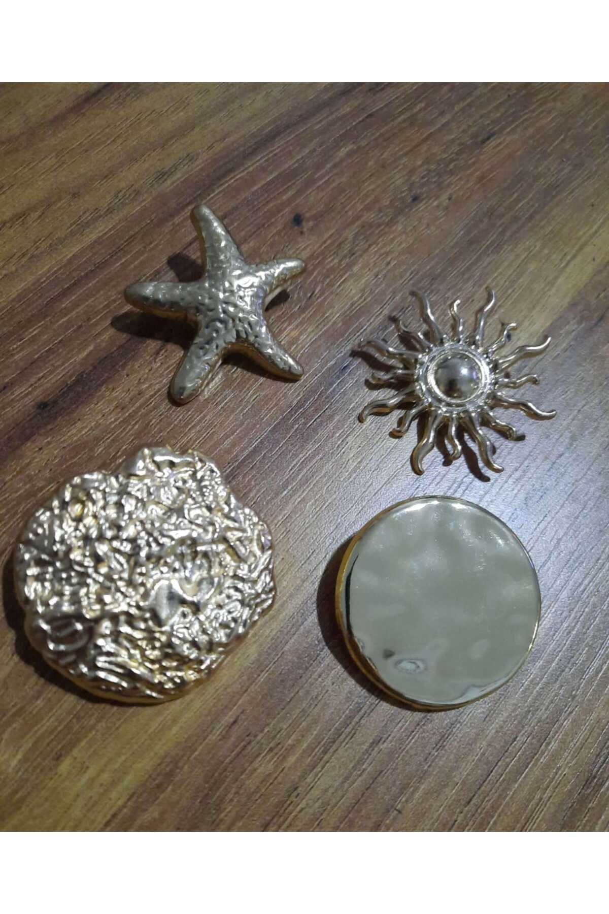 beynaaksesuar-Z.A.R.A Combined Set of 4 Grand Gold Color Buttons, 2