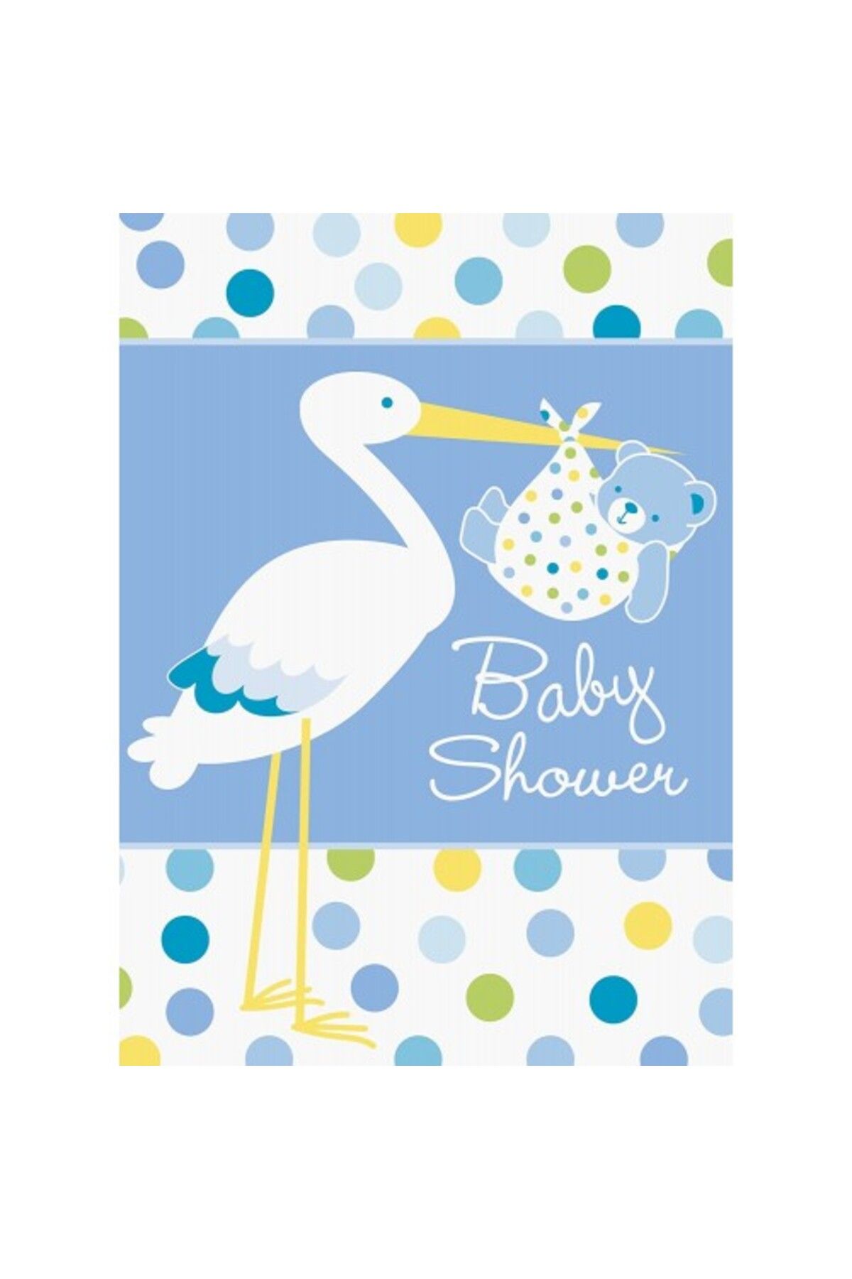 TTT Baby Boy Stork Temalı Mavi Davetiye 8 Adet