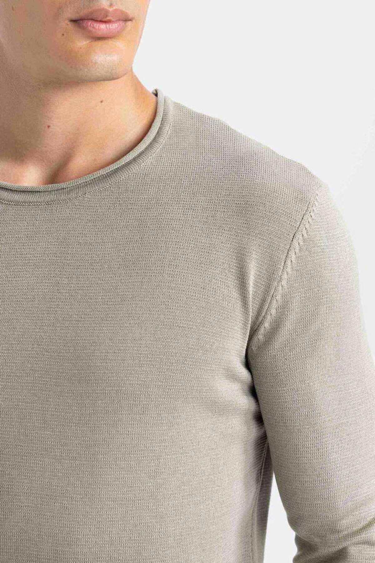 DeFacto-New Season Relax Fit Crew Neck Basic Plain Knitwear Sweater 5