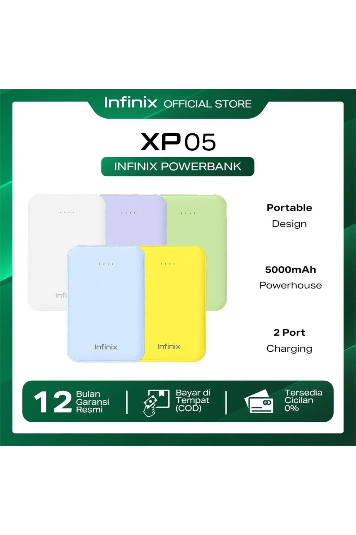 INFINIX-Power Bank 5,000 mAh - White 2