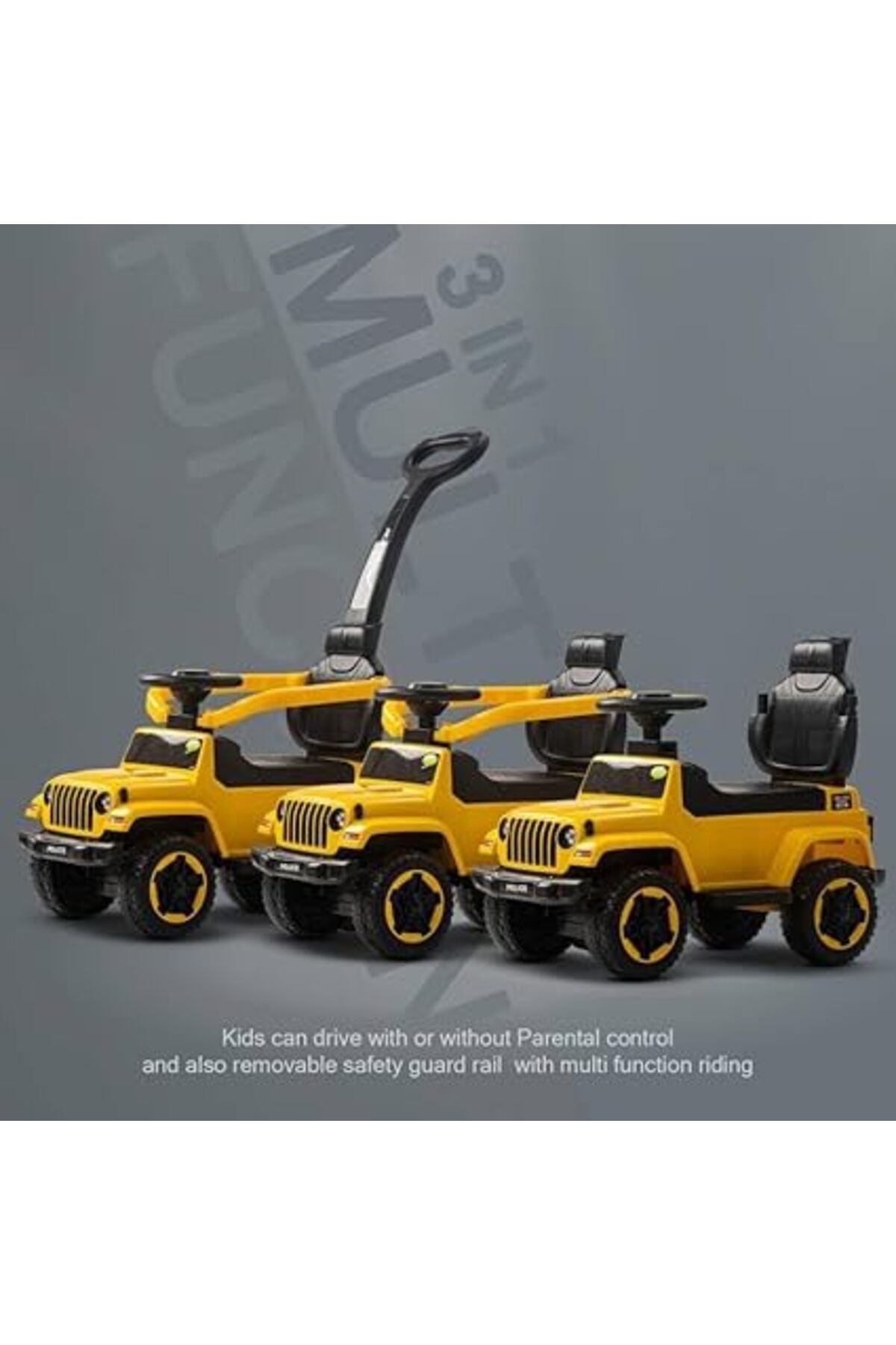 ALBADER-3 in 1 Ride on Car for Kids, Ride on Kids Car with Music and Lights, Kids Ride on Push Car 7