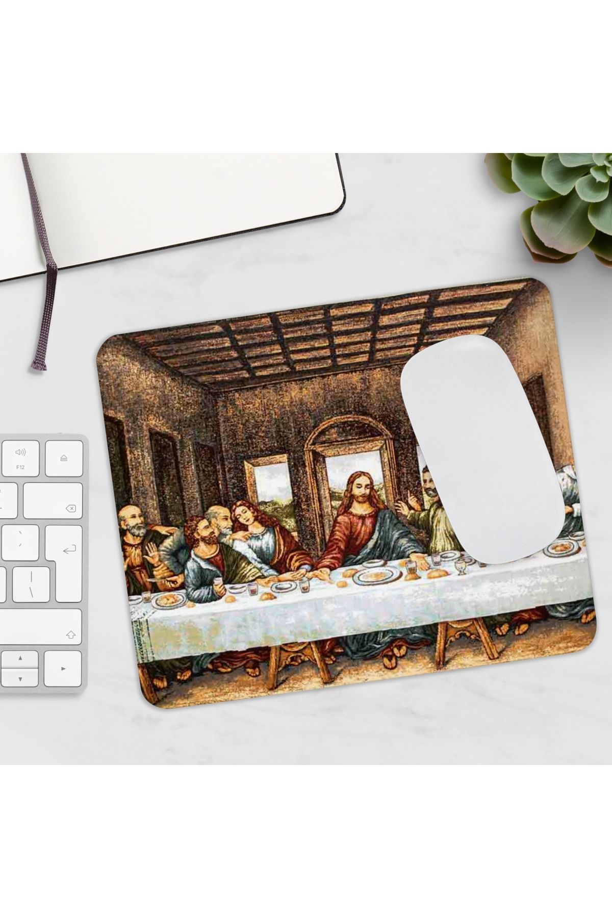 BASKIBAZAR Since 2020-Leonardo Da Vinci - the Last Supper - Table Printed Rectangular Mousepad 1