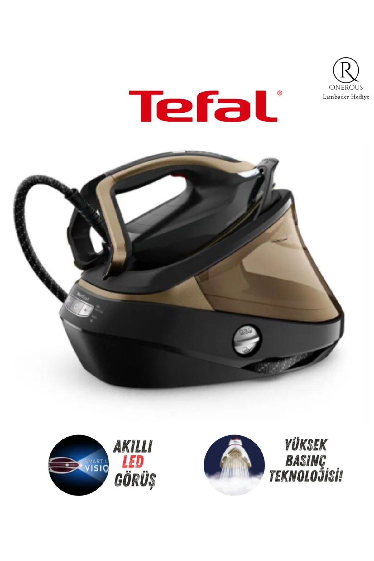 TEFAL Ultra güçlü buhar 9 Bar Pro Express Vision Buhar Kazanlı Ütü, Akıllı Buhar, Yüksek Teknolojili