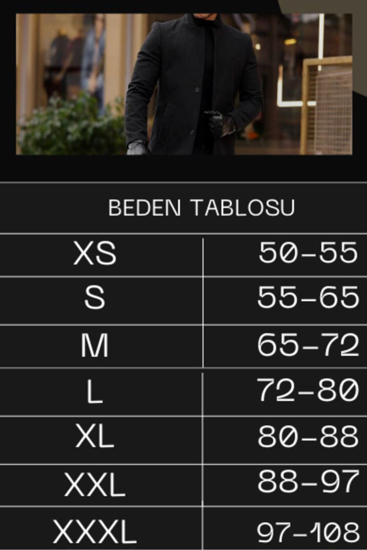Dik Yakalı Düğme Kapamalı Çift Cepli Dar Slim Fit Kesim Astarlı Bel Altı Boy Klasik Cool Kaşe Kaban — آبی ABLG-0608 — تصویر 6 از 6