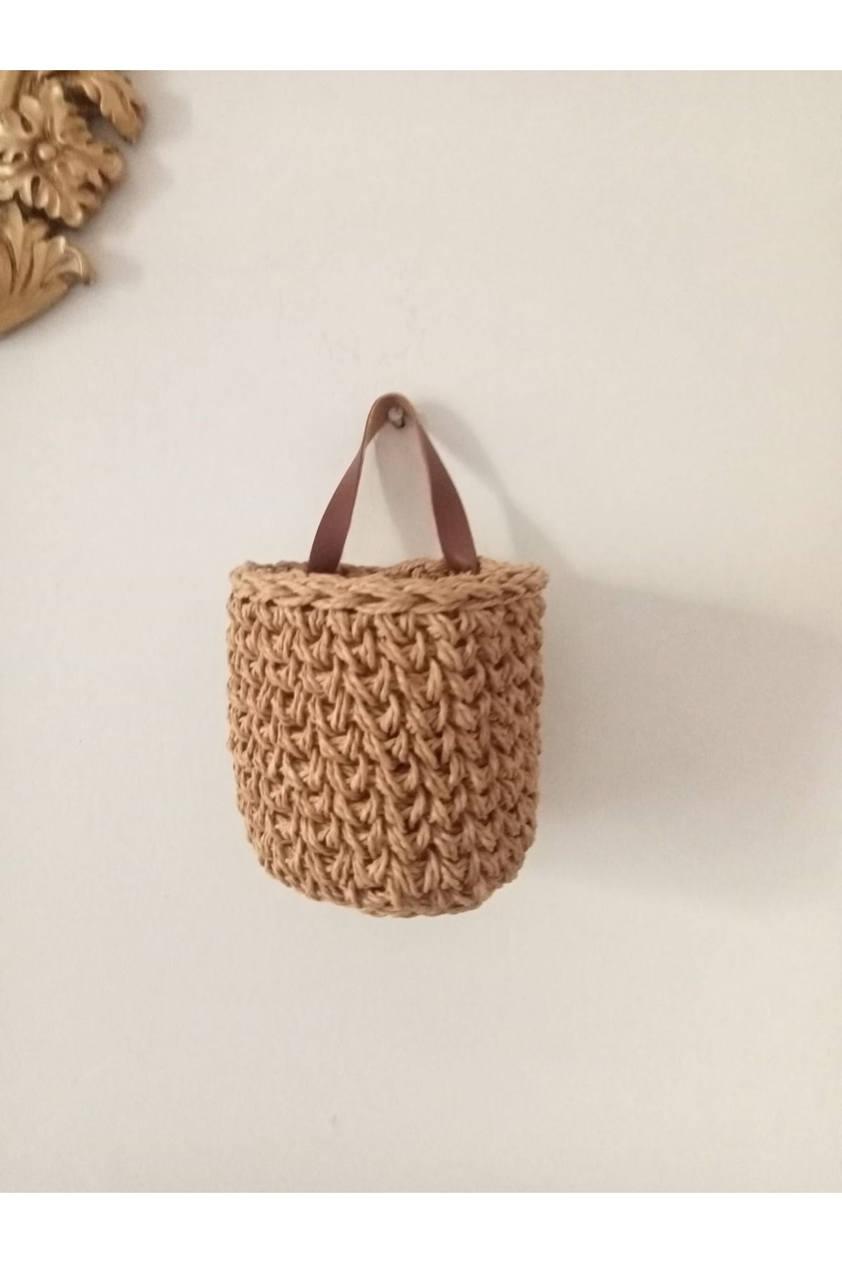 AFRALYAHOME-1 Mini Hanging Wicker Basket - Hand Knitted Garlic Nut Basket 2