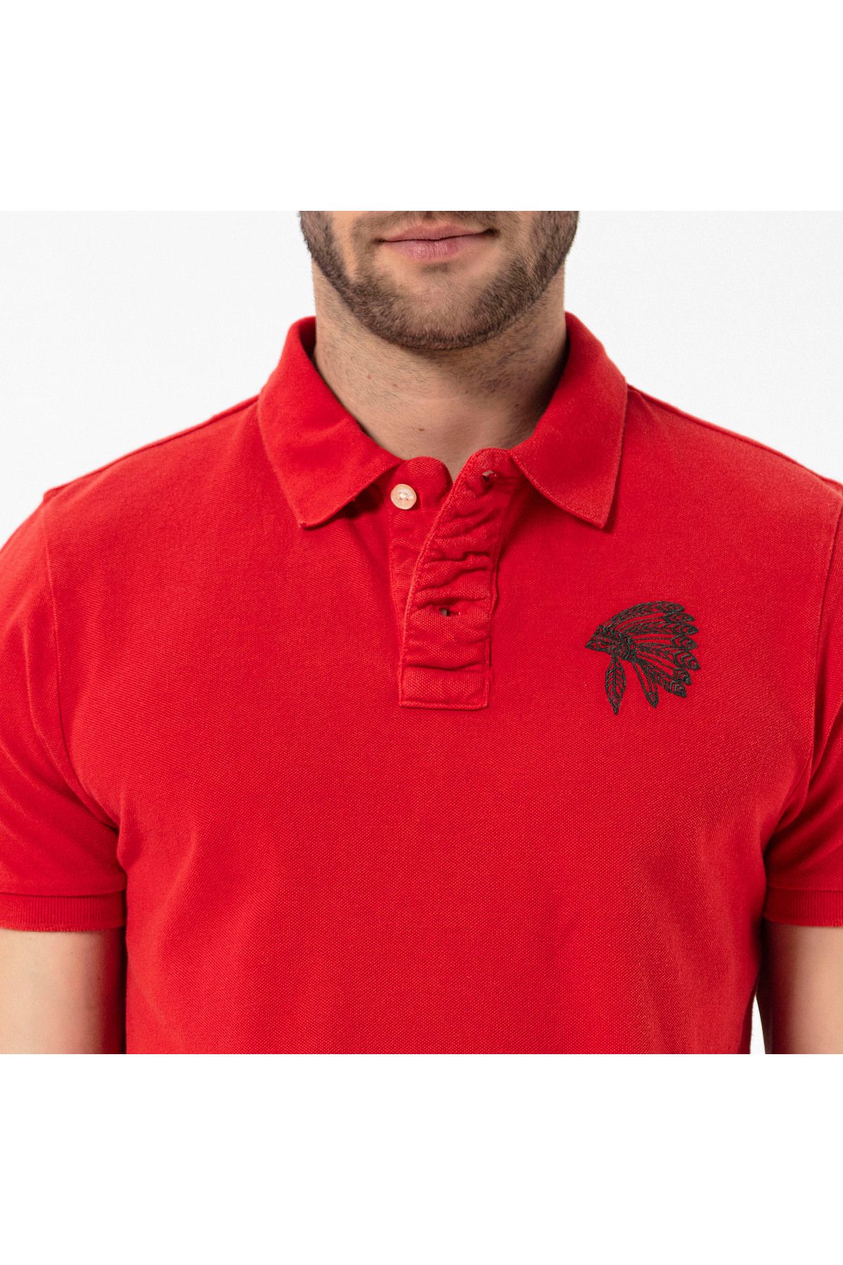 ROUTEFIELD-Men's Polo T-Shirt Peek - Red 7